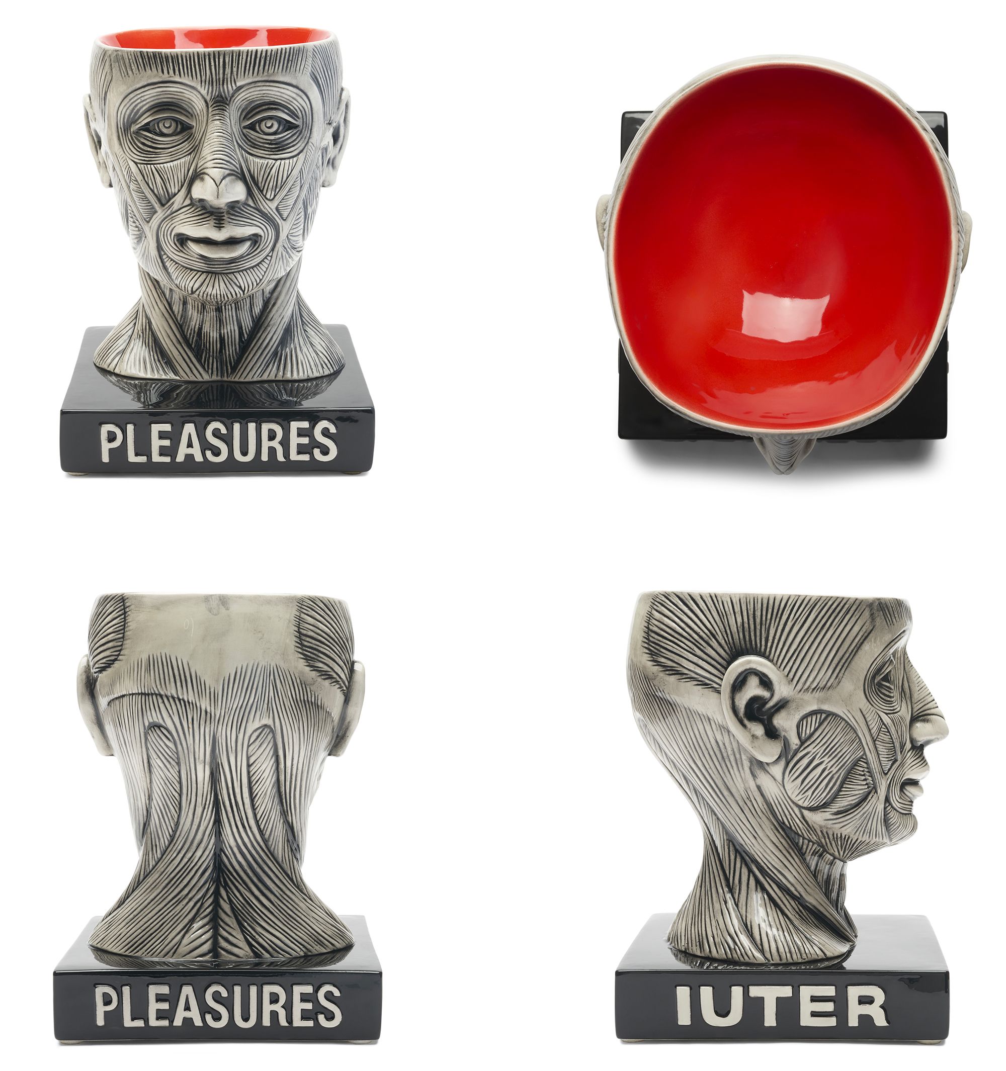 IUTER x Pleasures ceramic "Bowl Head" handcrafted in Italy