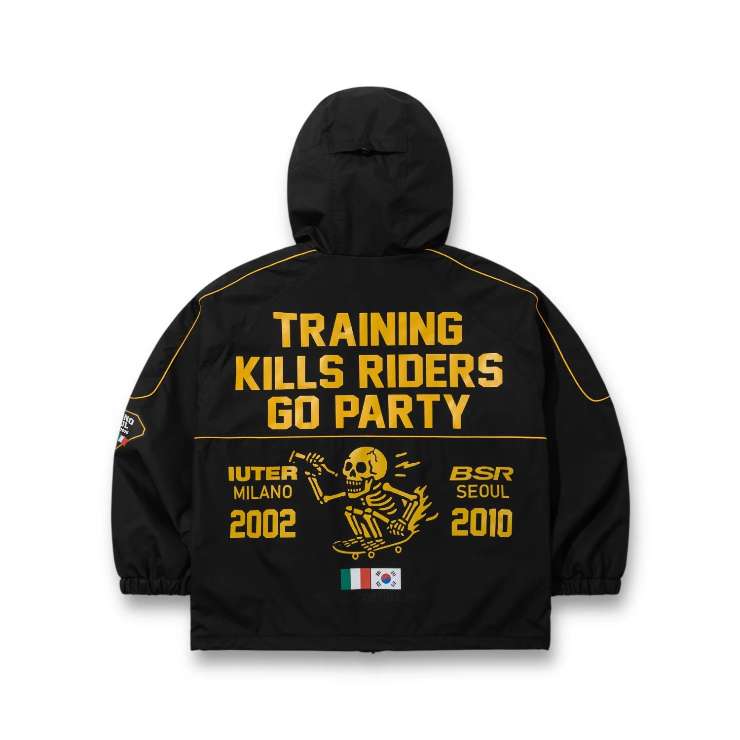 BSR X IUTER DUAL CITY HOODED JACKET BLACK