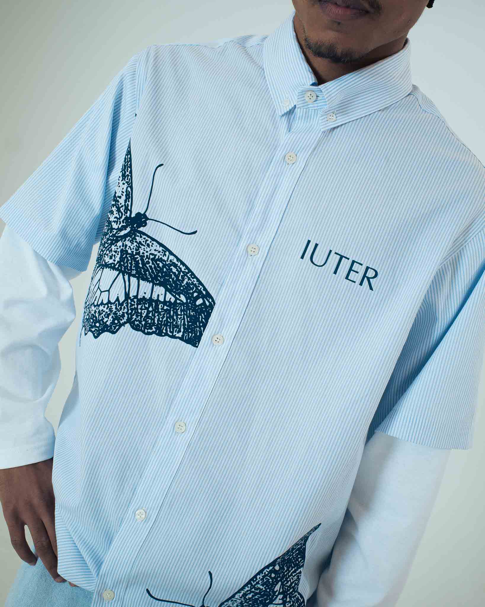 BUTTERFLY STRIPES DOUBLE LS SHIRT LIGHT BLUE