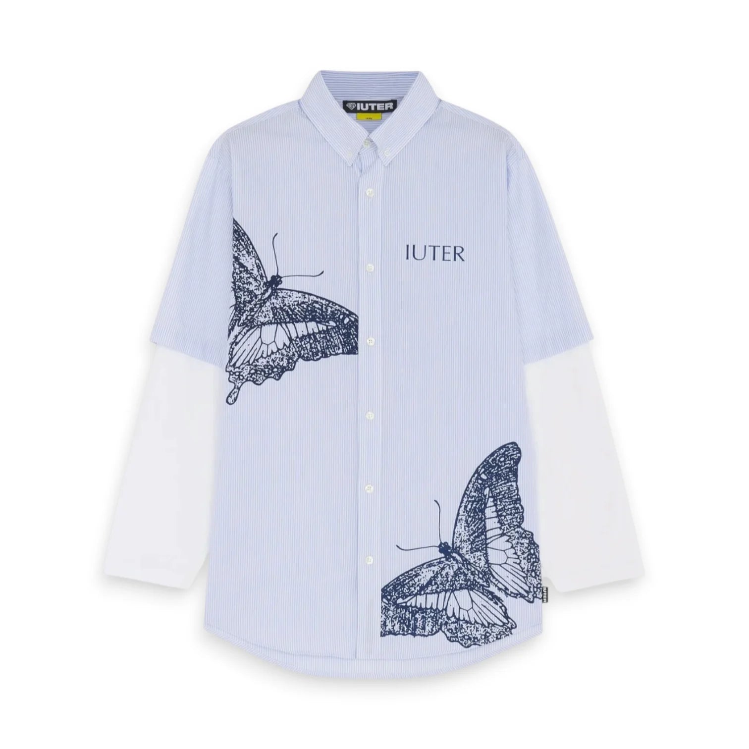 BUTTERFLY STRIPES DOUBLE LS SHIRT LIGHT BLUE