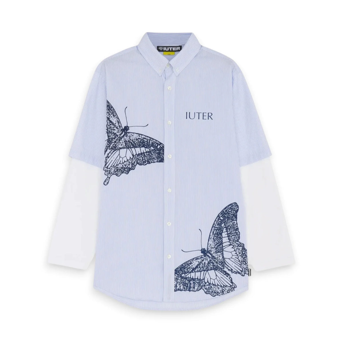 BUTTERFLY STRIPES DOUBLE LS SHIRT LIGHT BLUE