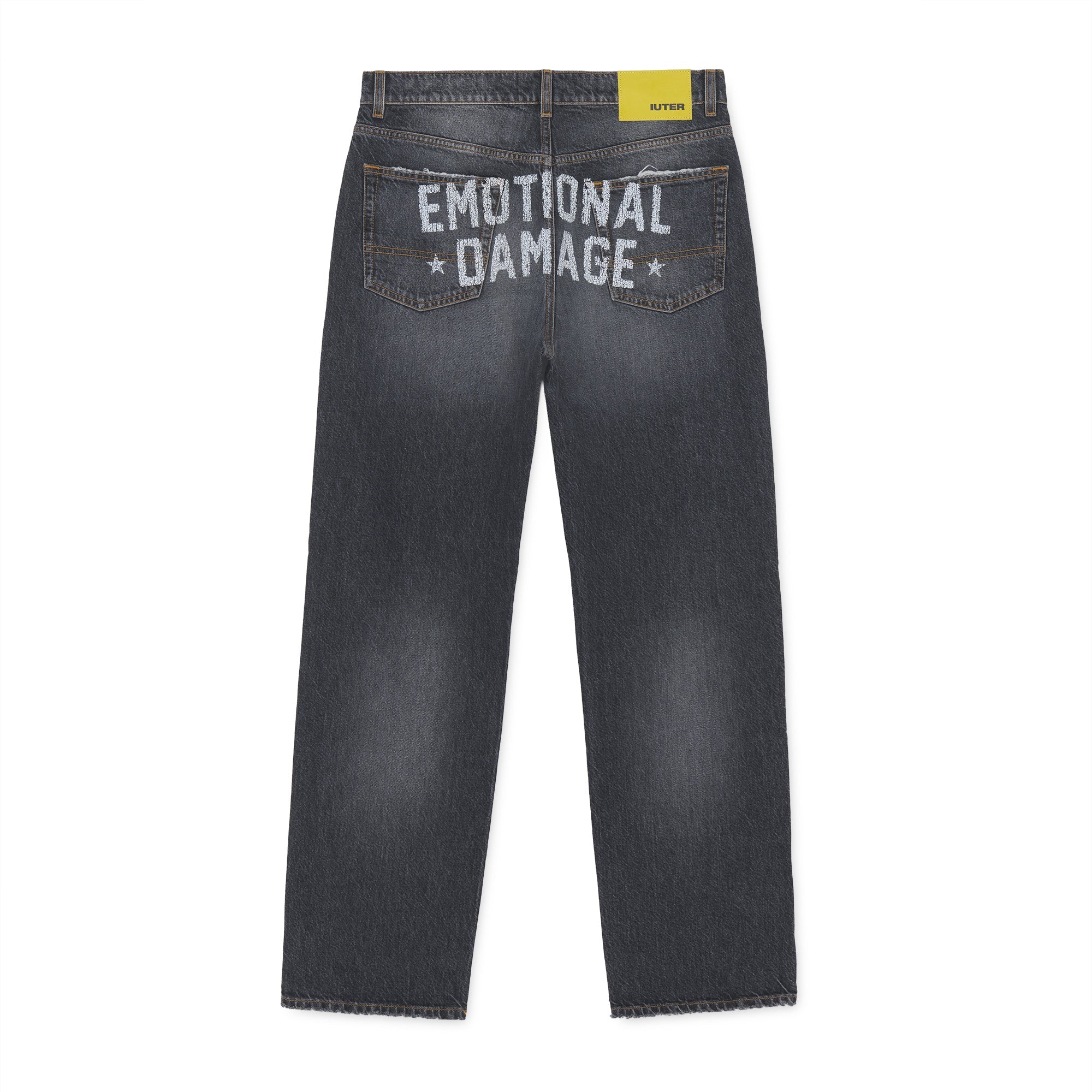 DAMAGE LOOSE DENIM PANTS CHARCOAL