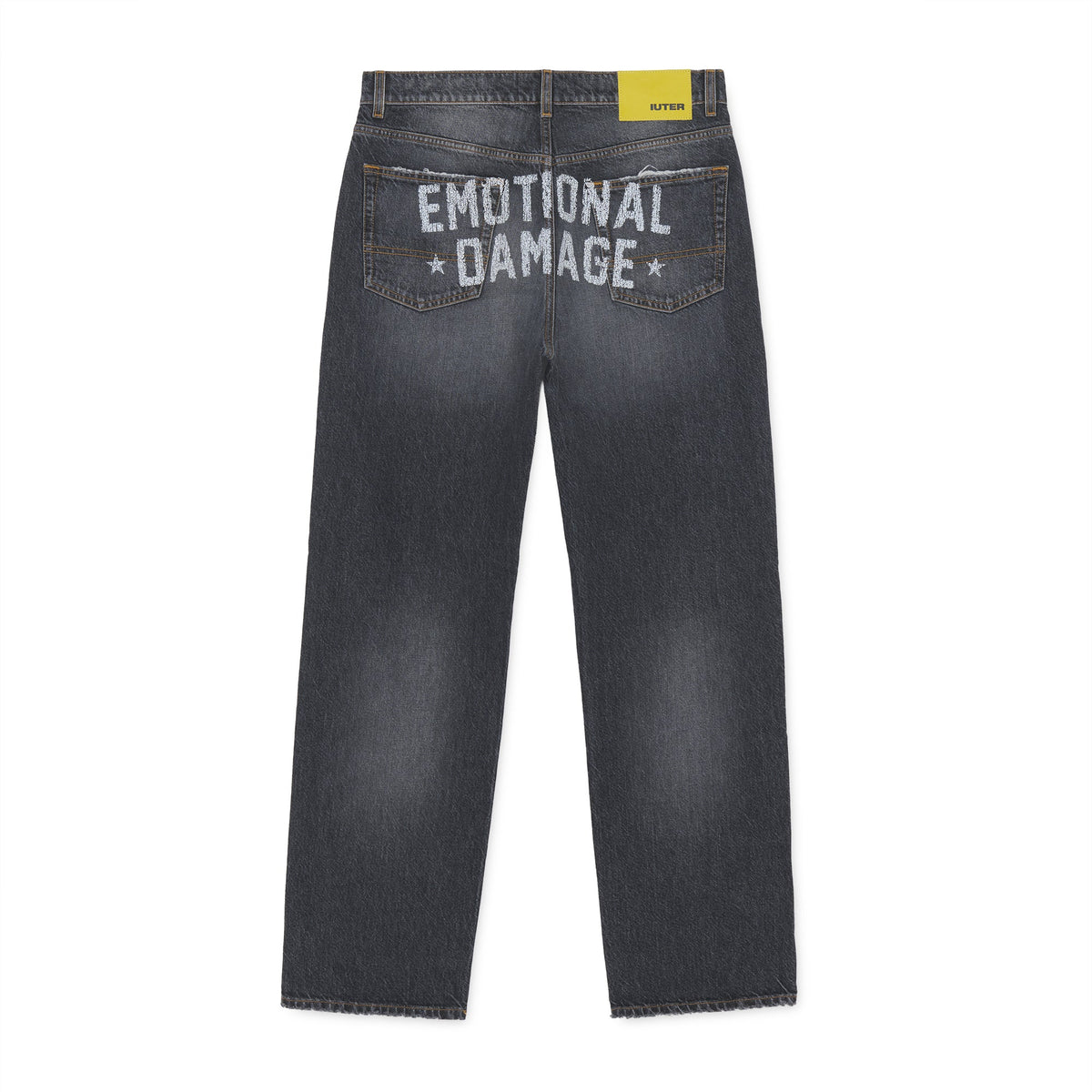 DAMAGE LOOSE DENIM PANTS CHARCOAL