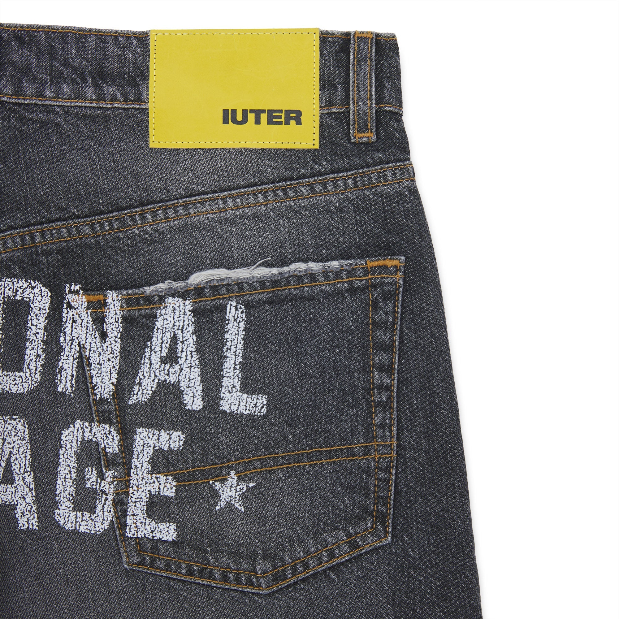 DAMAGE LOOSE DENIM PANTS CHARCOAL