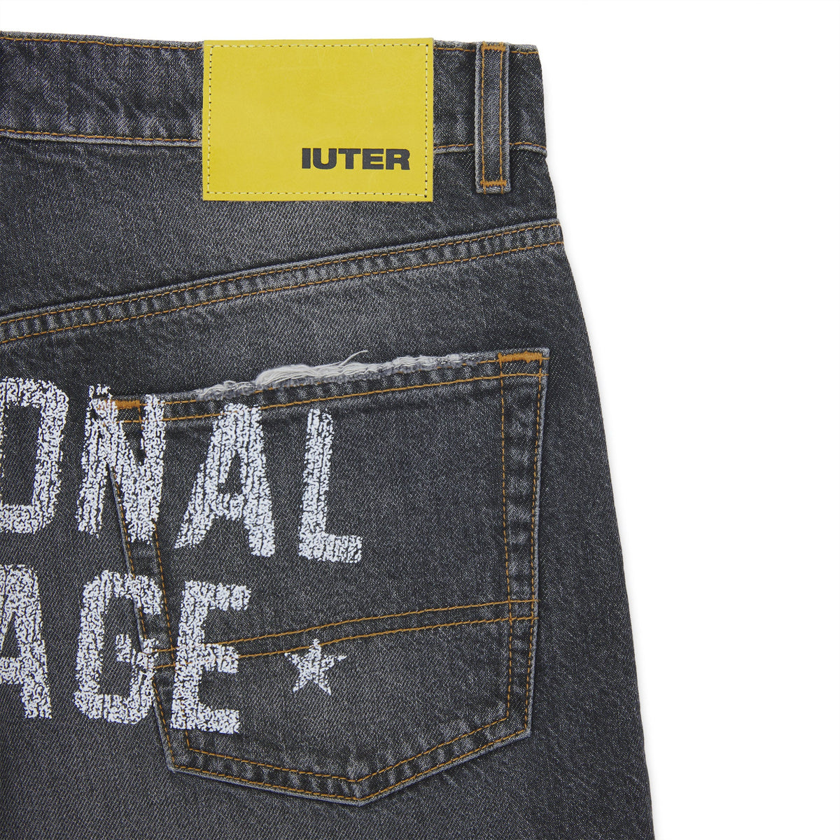 DAMAGE LOOSE DENIM PANTS CHARCOAL