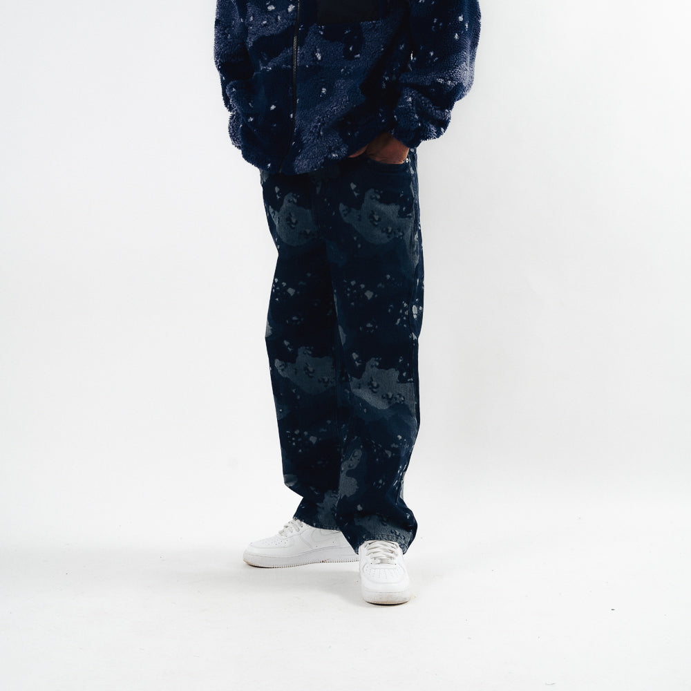 CHOCO CHIP BAGGY DENIM PANTS BLUE