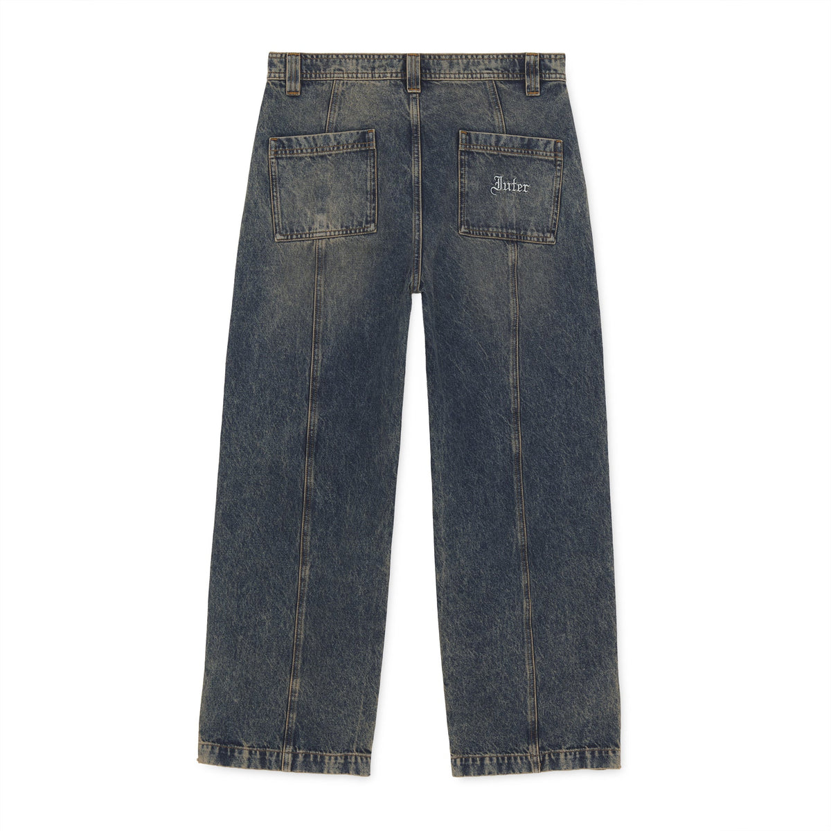 GRID ZIPPED DENIM PANTS YELLOWFADE