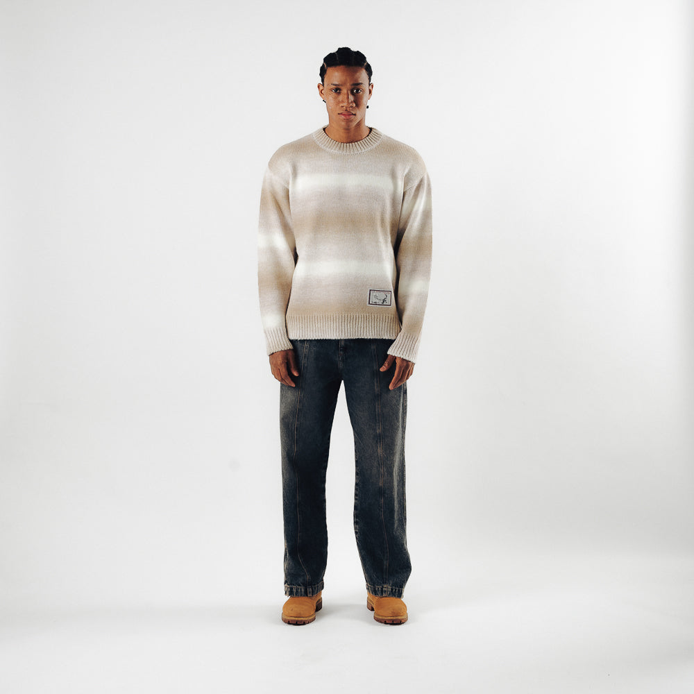 GRID ZIPPED DENIM PANTS YELLOWFADE
