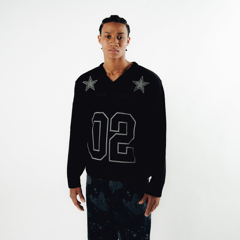 STARS FOOTBALL SWEATER BLACK