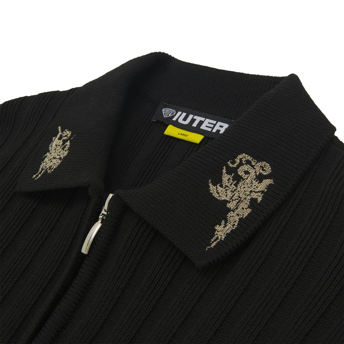 COURAGE HALF ZIP KNIT POLO BLACK