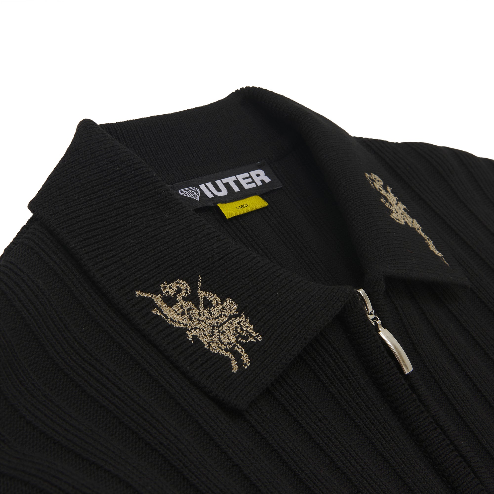 COURAGE HALF ZIP KNIT POLO BLACK