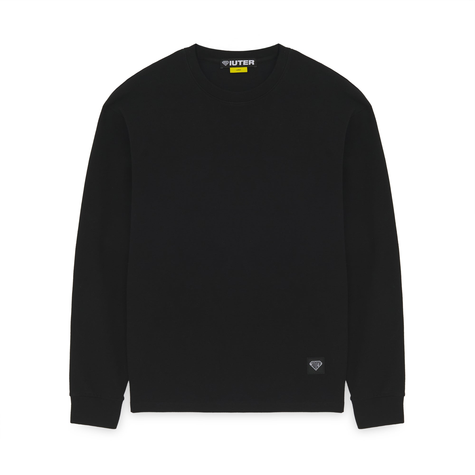 LABEL RIBBED LS TEE BLACK
