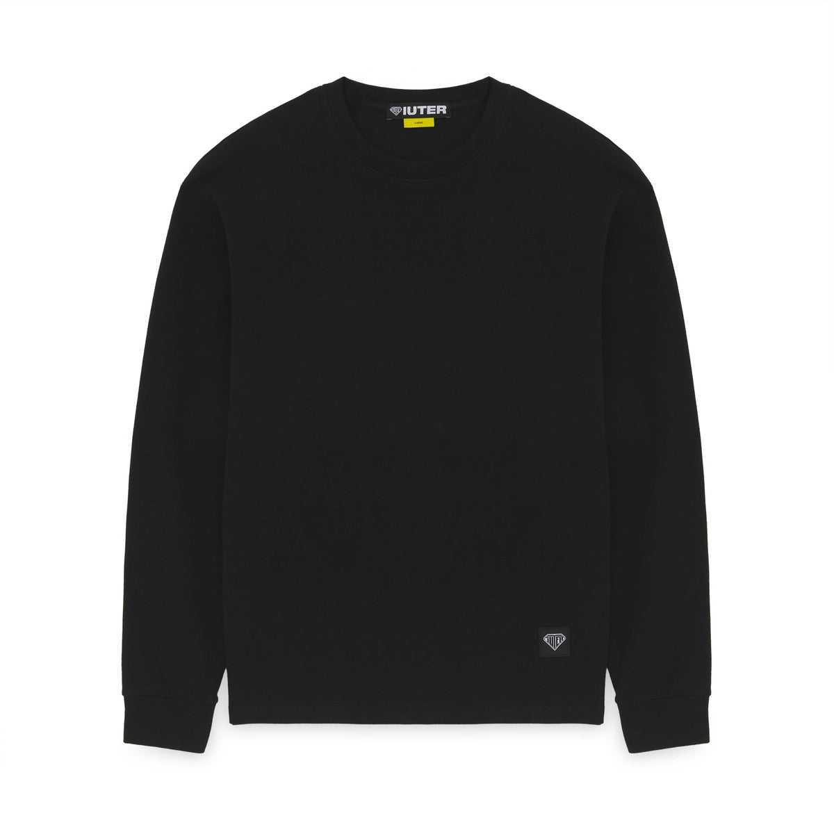 LABEL RIBBED LS TEE BLACK