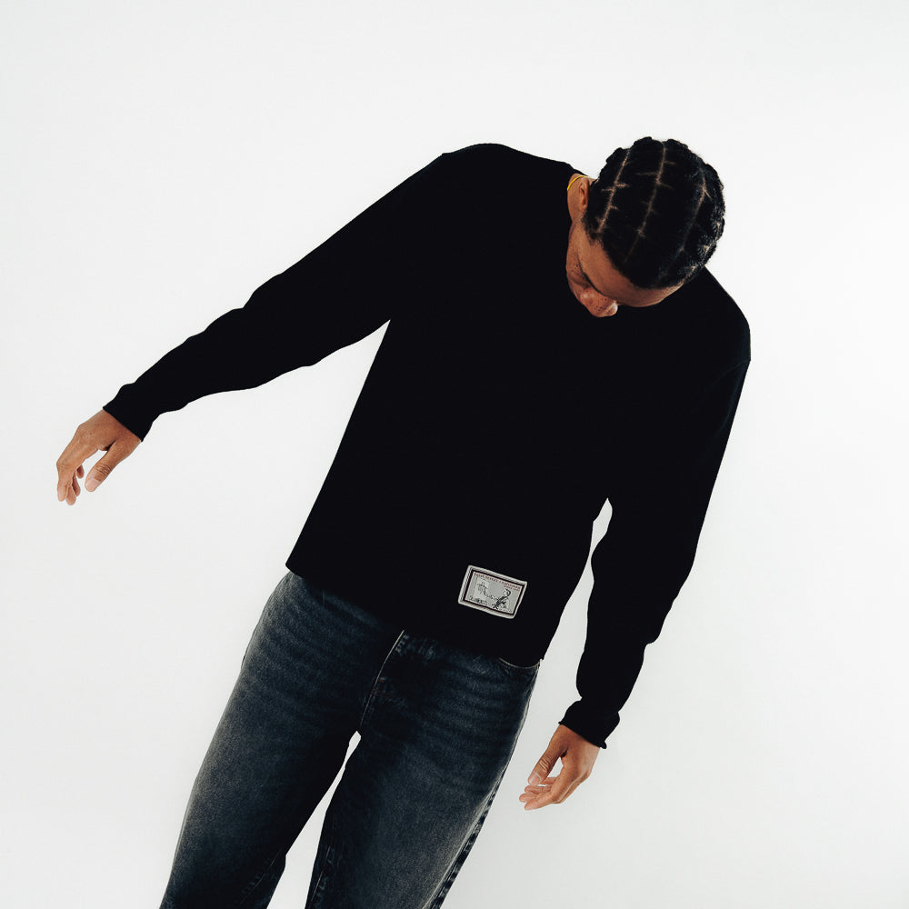 TRUE WAFFLE LS TEE BLACK