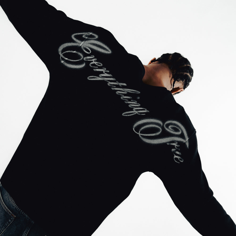 TRUE WAFFLE LS TEE BLACK