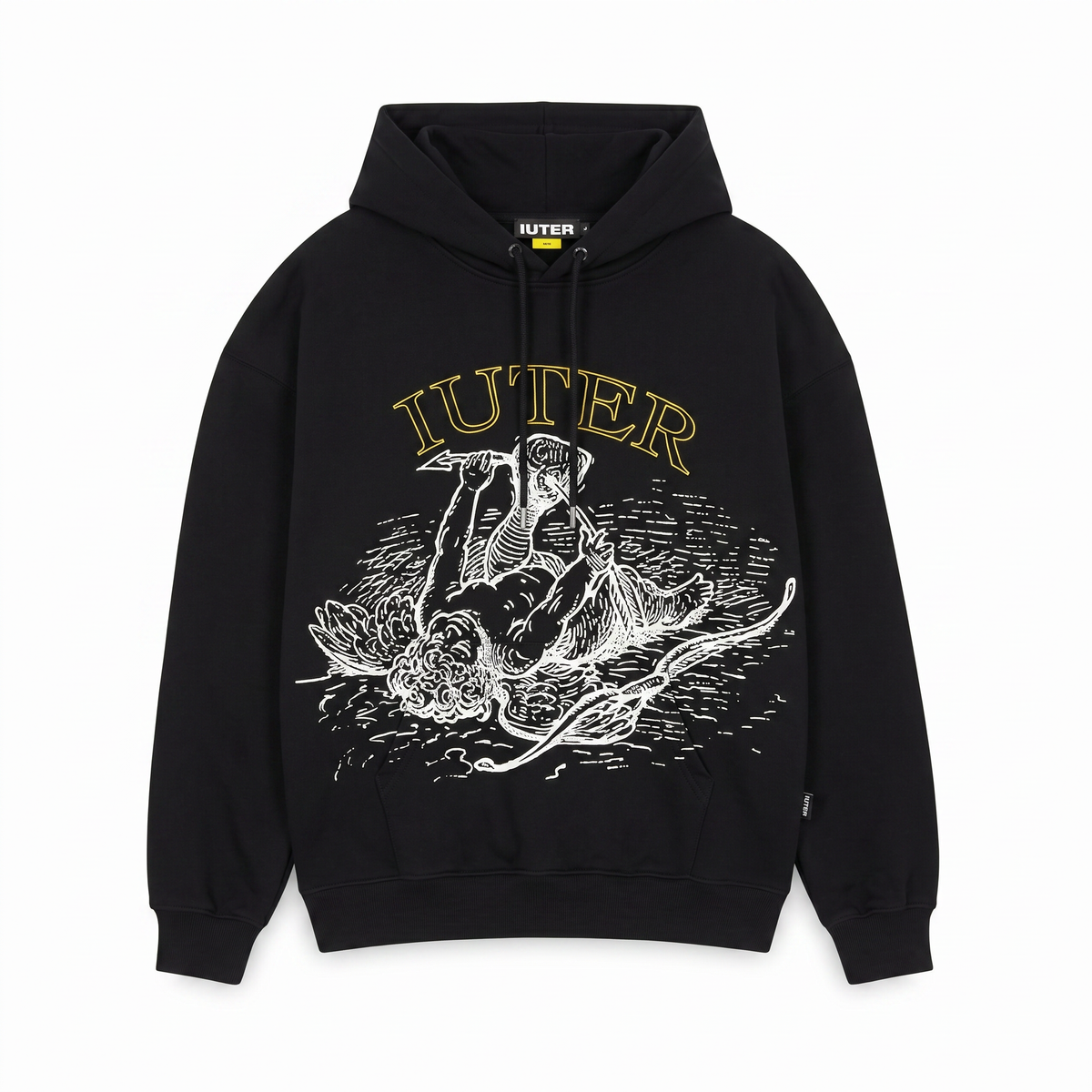 DAMAGE HOODIE BLACK