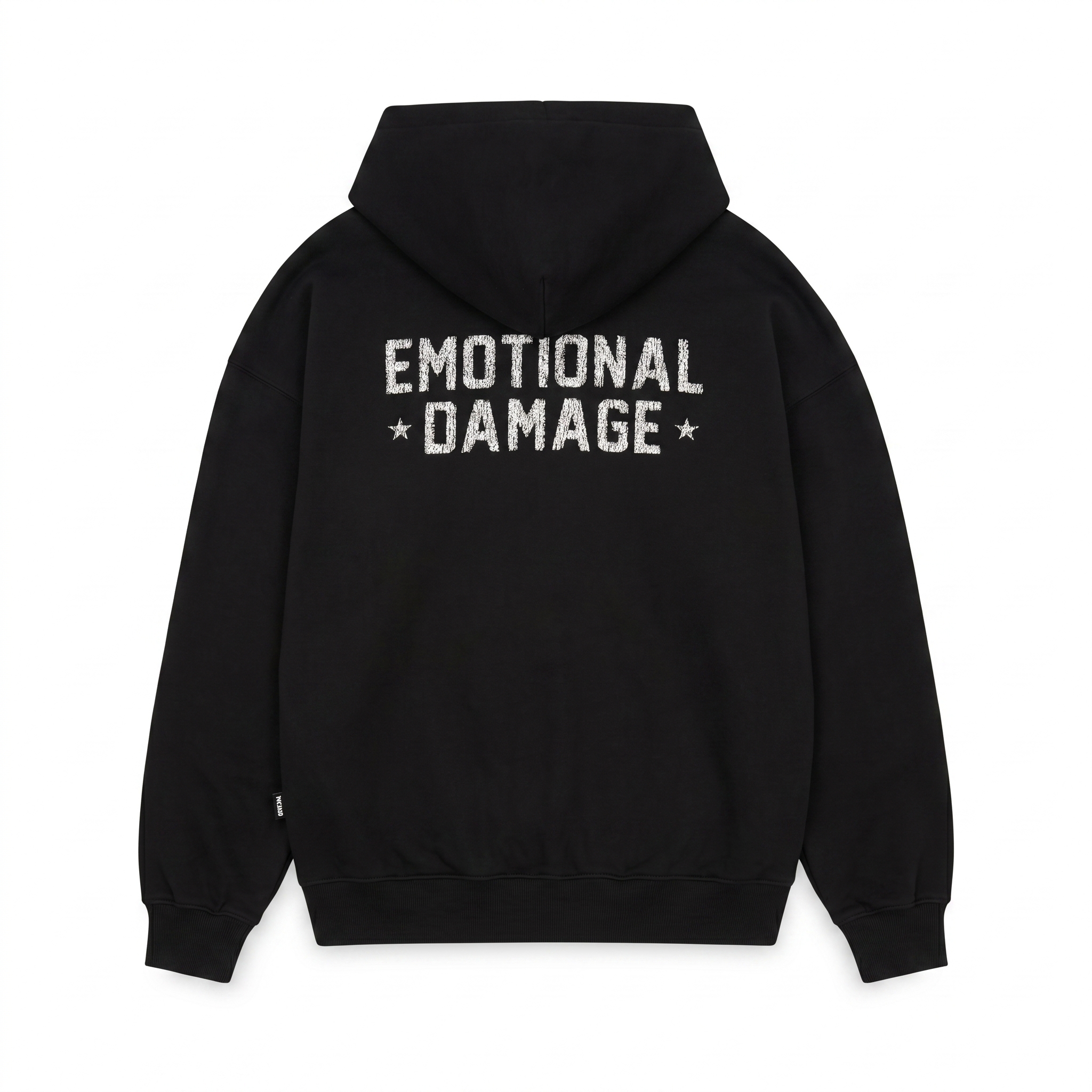 DAMAGE HOODIE BLACK