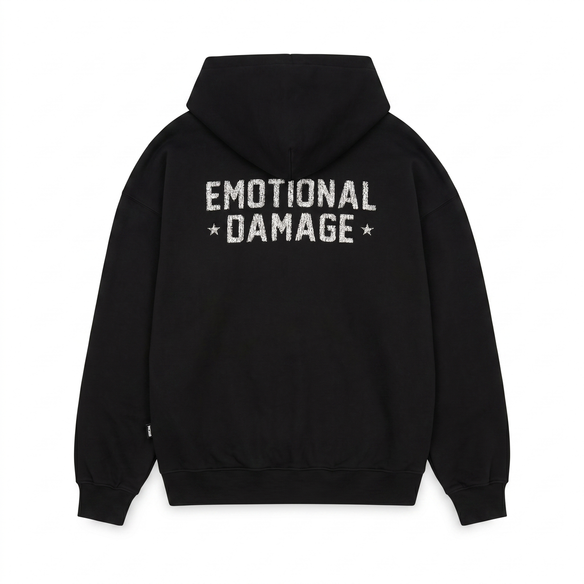 DAMAGE HOODIE BLACK