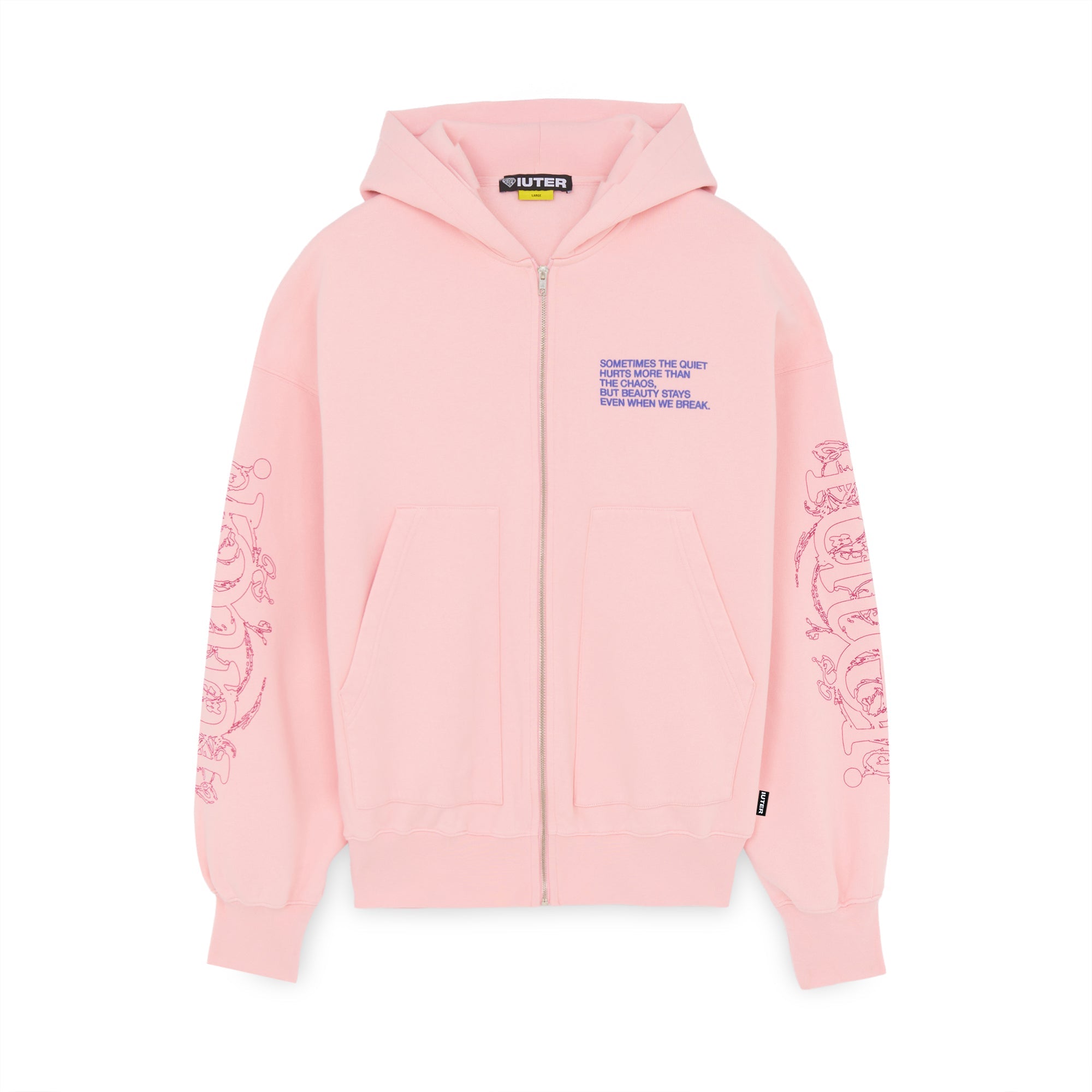 CHAOS ZIP HOODIE PINK