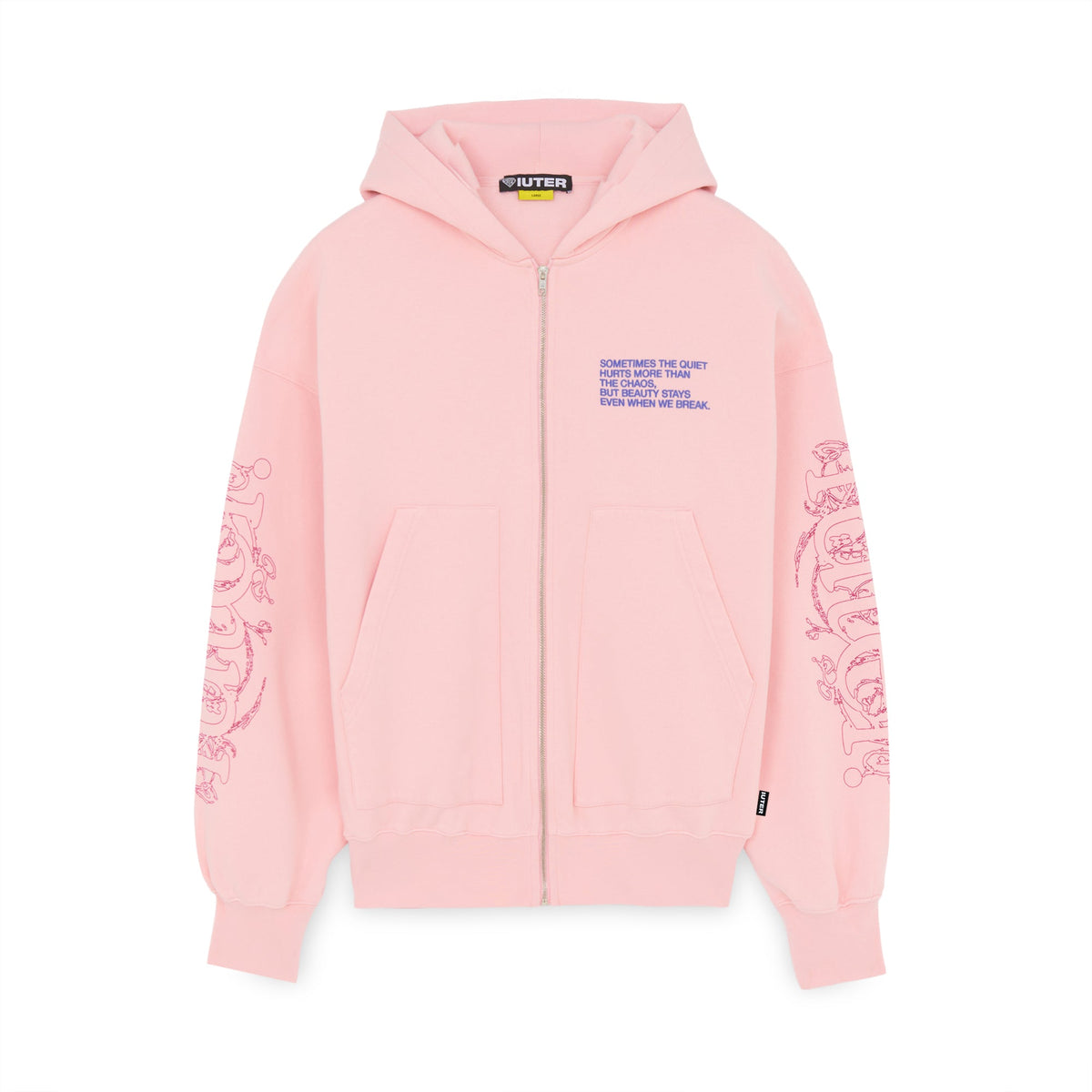 CHAOS ZIP HOODIE PINK