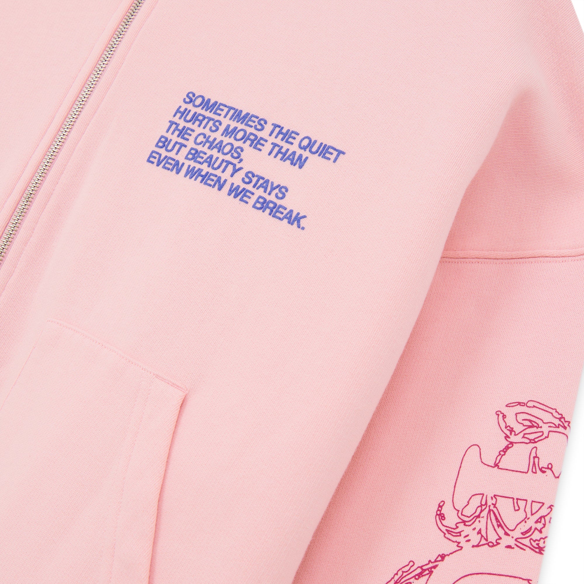 CHAOS ZIP HOODIE PINK