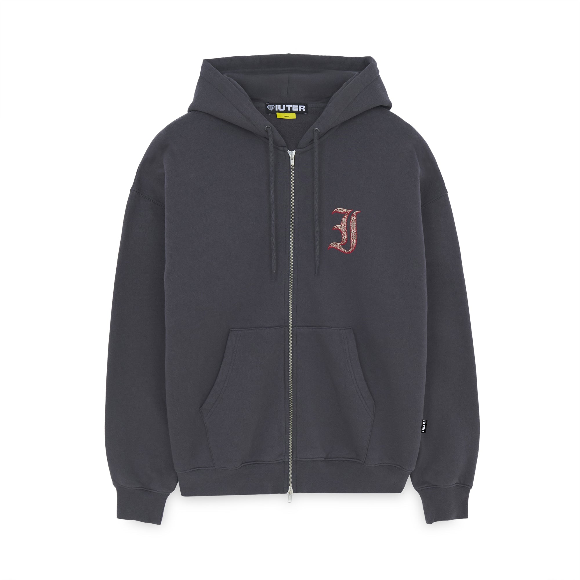 CHARM ZIP HOODIE ASPHALT