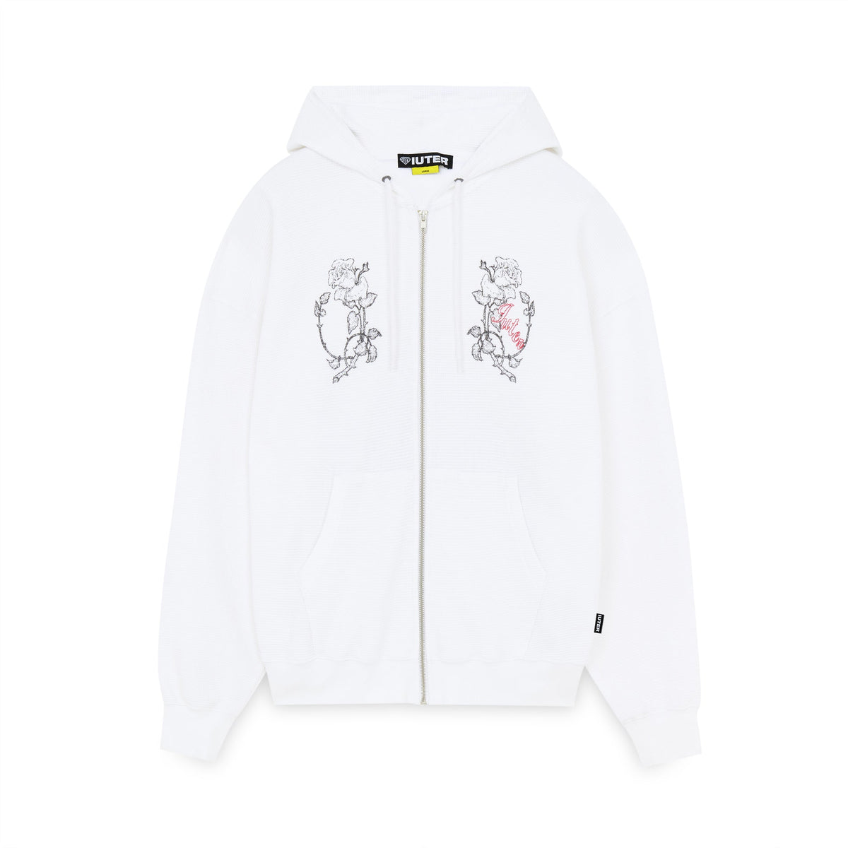 GATE WAFFLE ZIP HOODIE WHITE