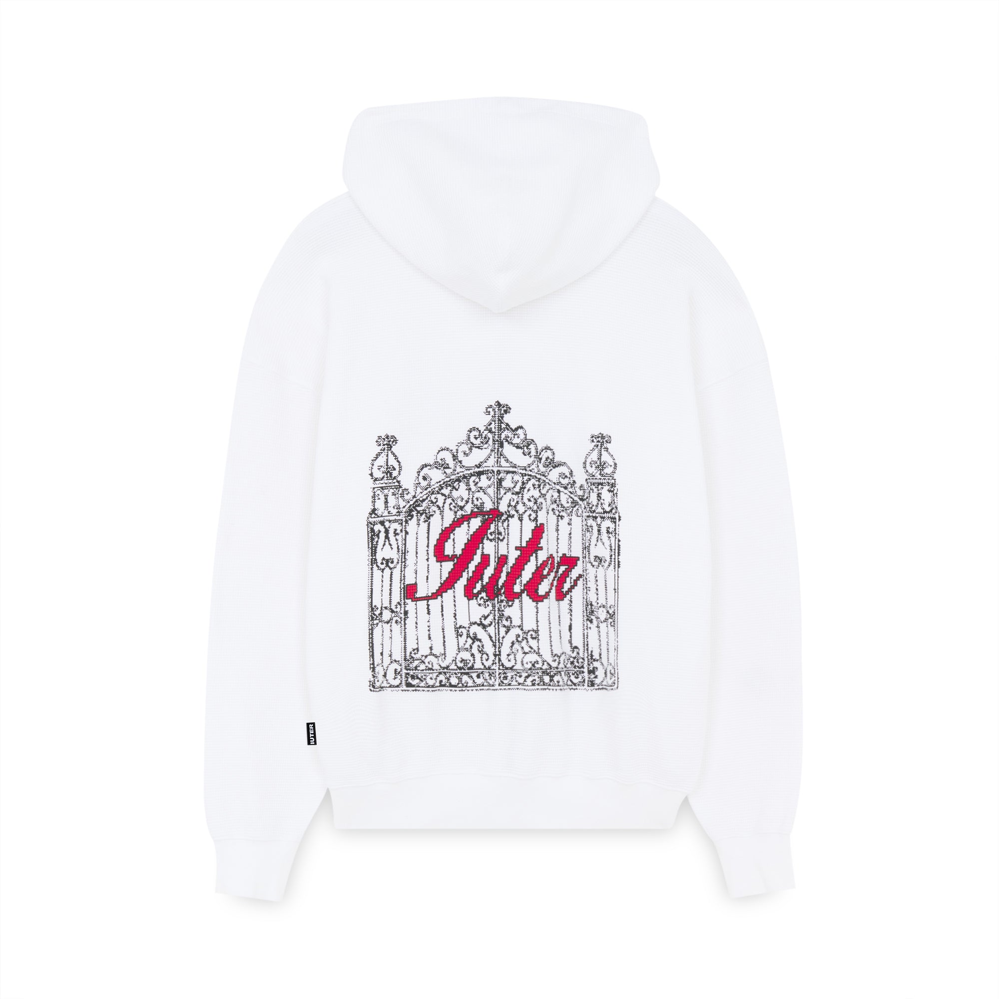 GATE WAFFLE ZIP HOODIE WHITE