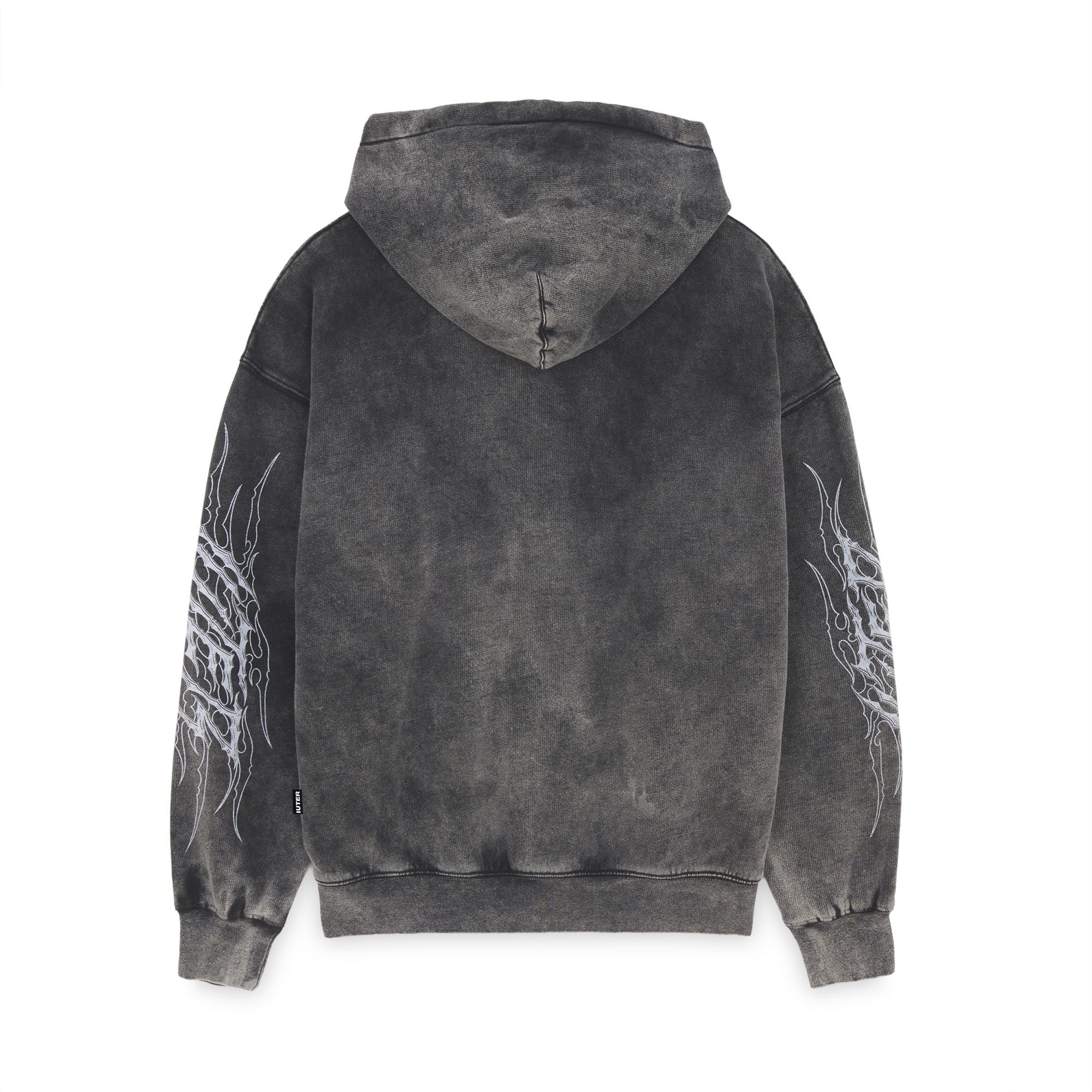 TRIBAL MARBLE ZIP HOODIE MARBLE BLACK