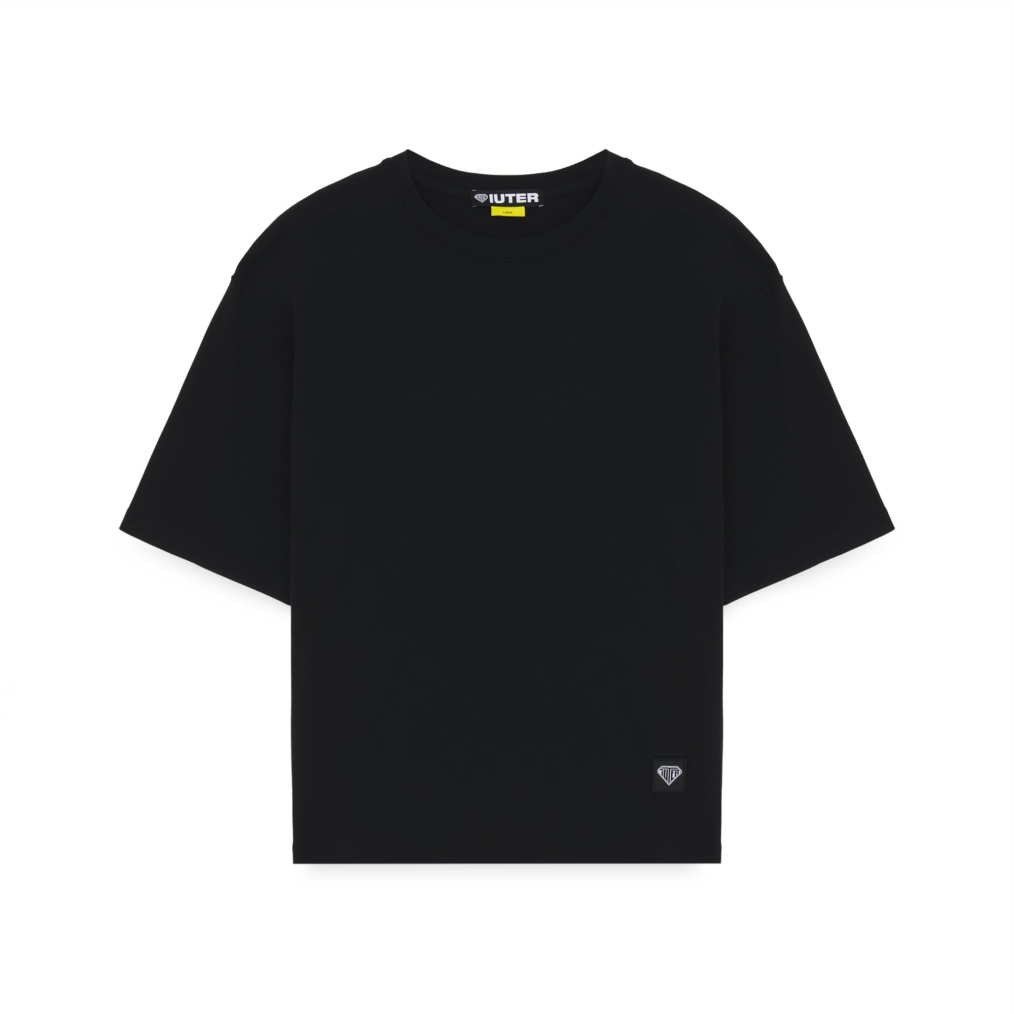 LABEL RIBBED TEE BLACK