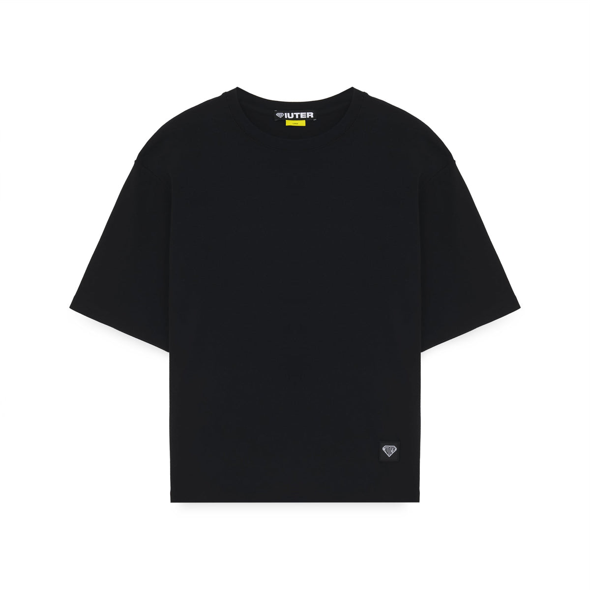 LABEL RIBBED TEE BLACK