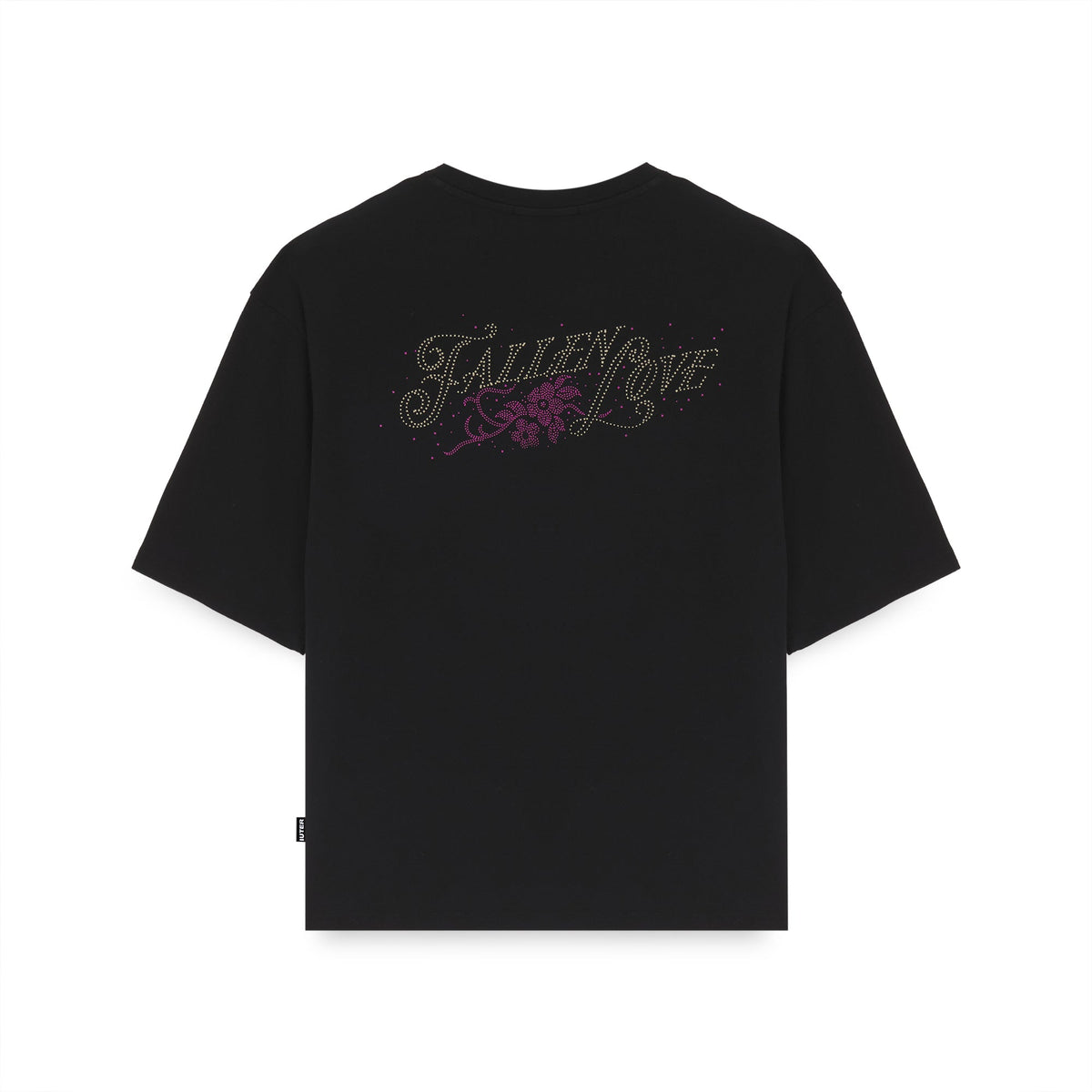 FALLEN LOVE RIBBED TEE BLACK