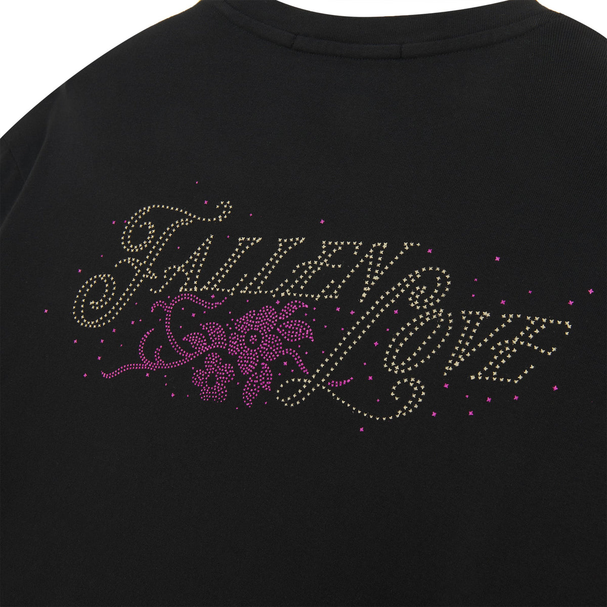 FALLEN LOVE RIBBED TEE BLACK