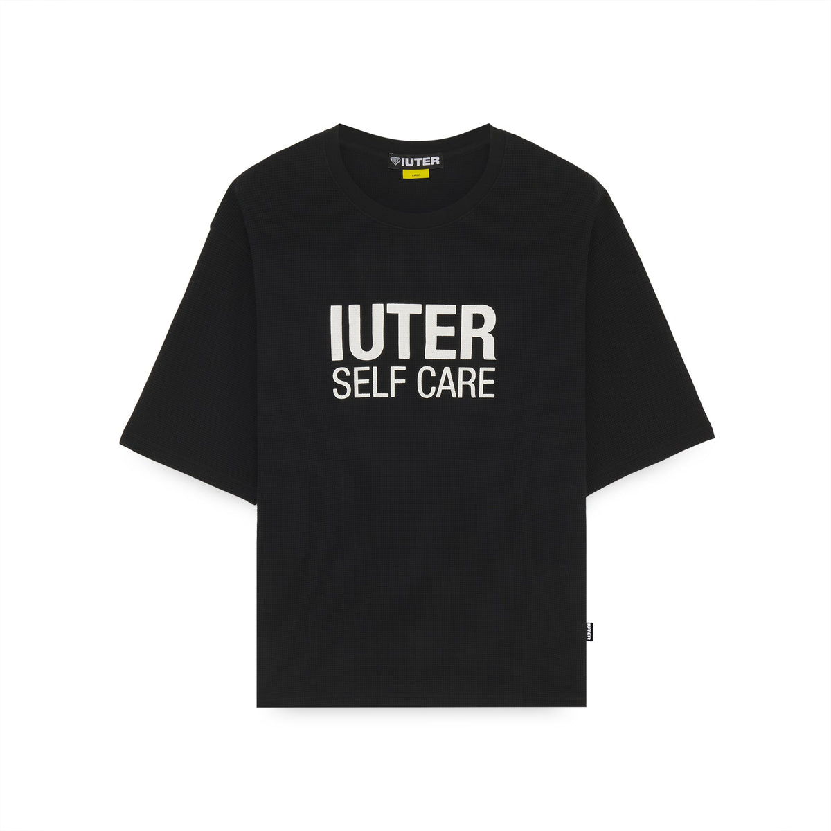 SELF CARE WAFFLE TEE BLACK