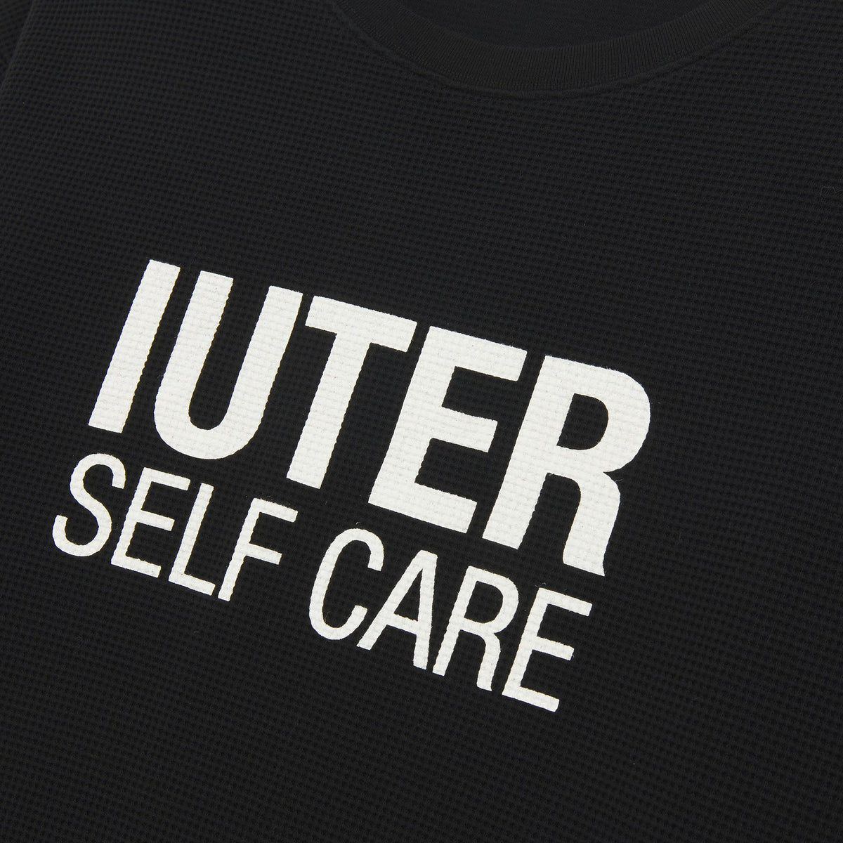 SELF CARE WAFFLE TEE BLACK