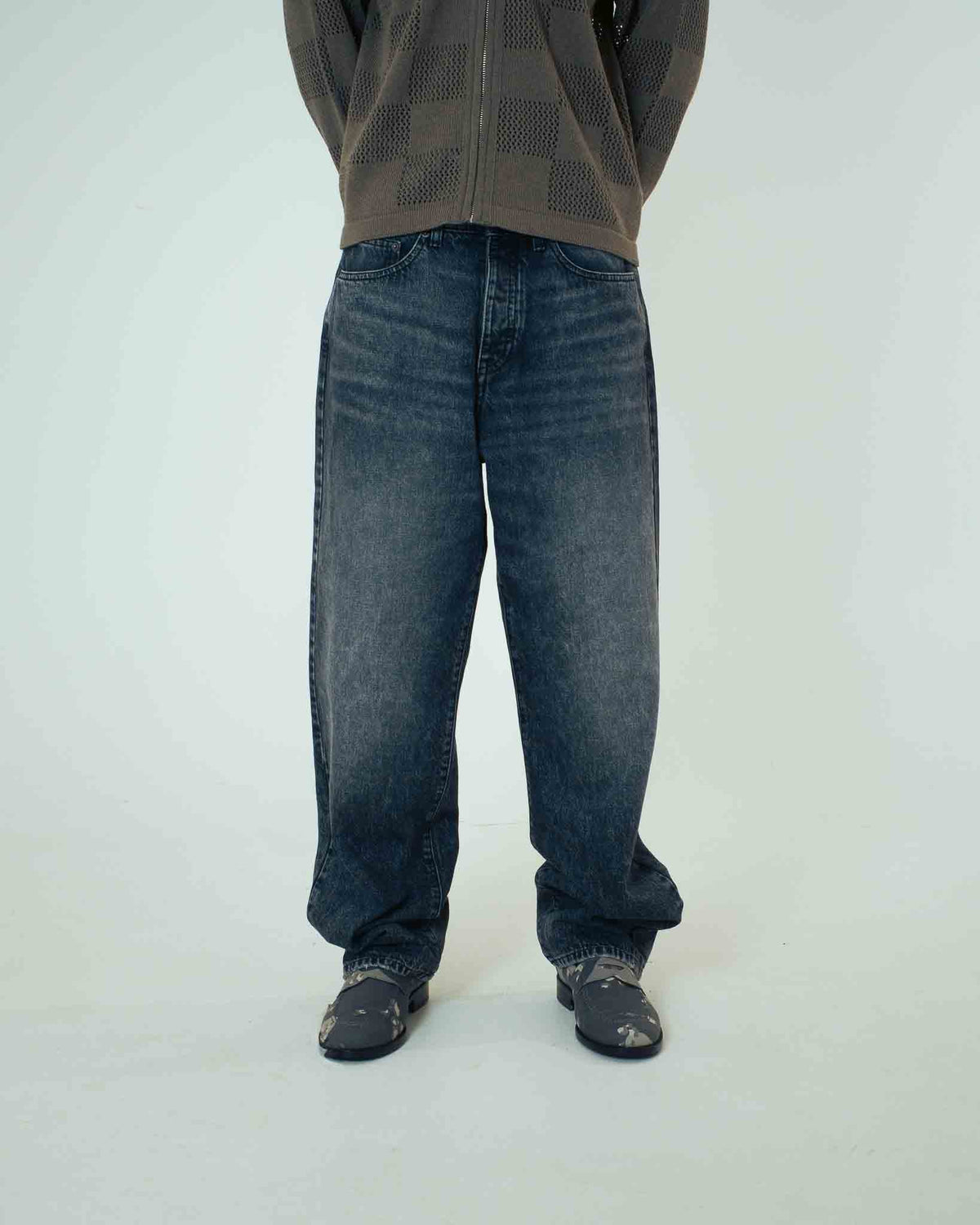 LOOSE DENIM PANTS BLACKTR