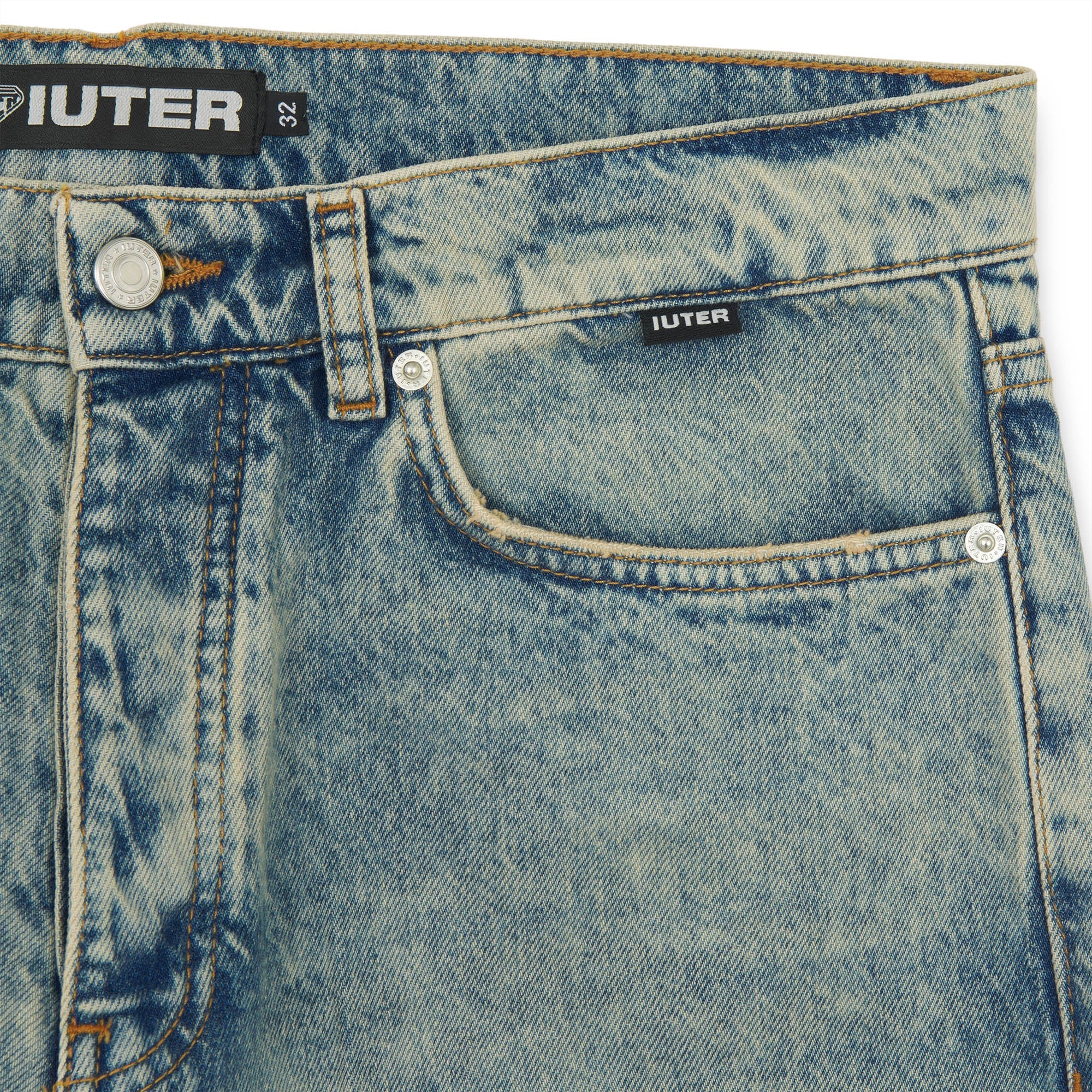 LOOSE DENIM PANTS BLUEACIDTR