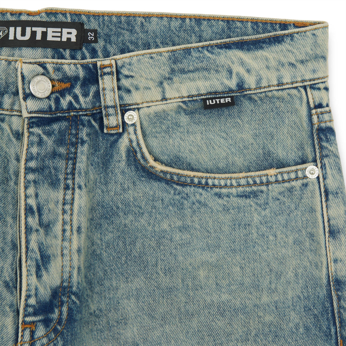 LOOSE DENIM PANTS BLUEACIDTR