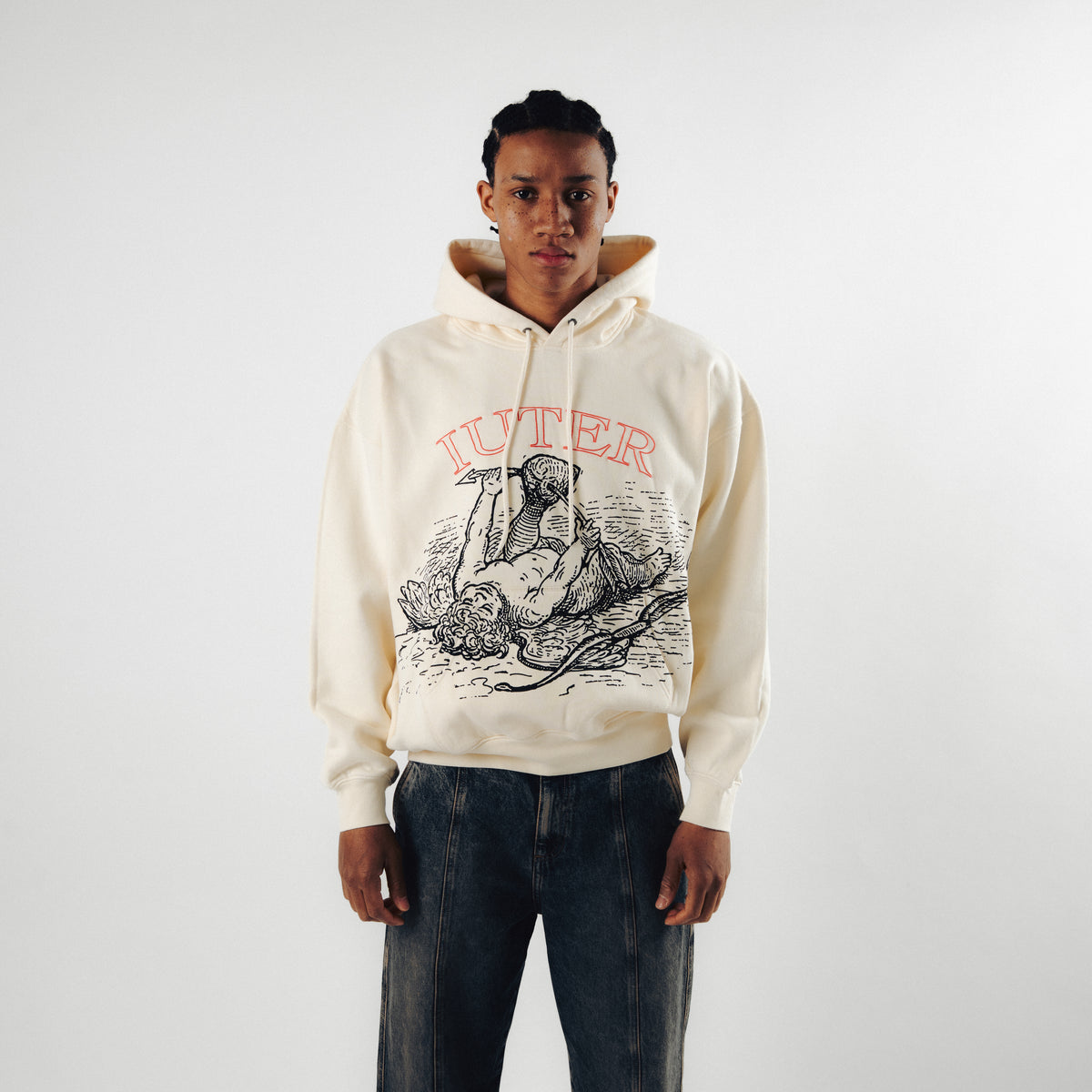 DAMAGE HOODIE IVORY