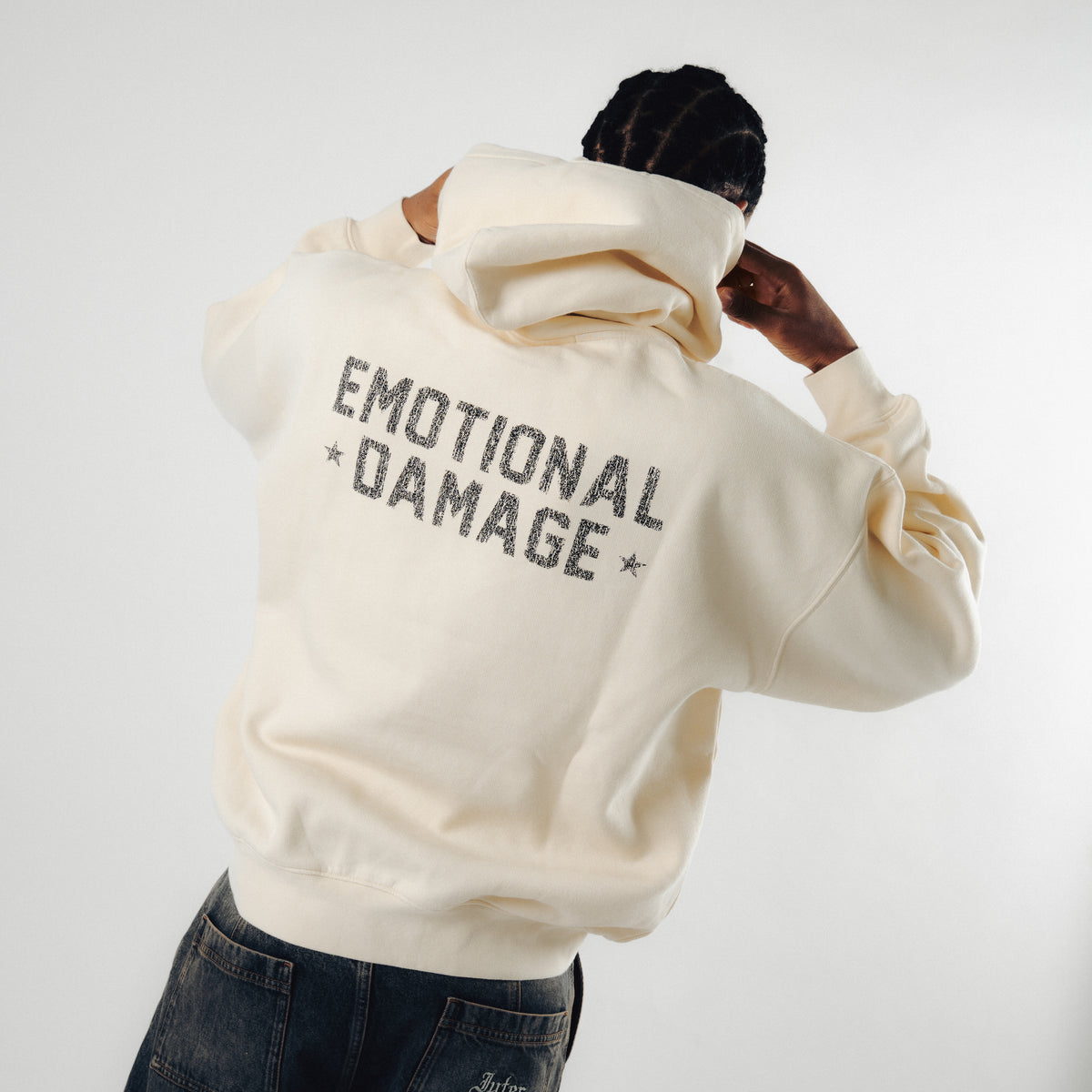 DAMAGE HOODIE IVORY