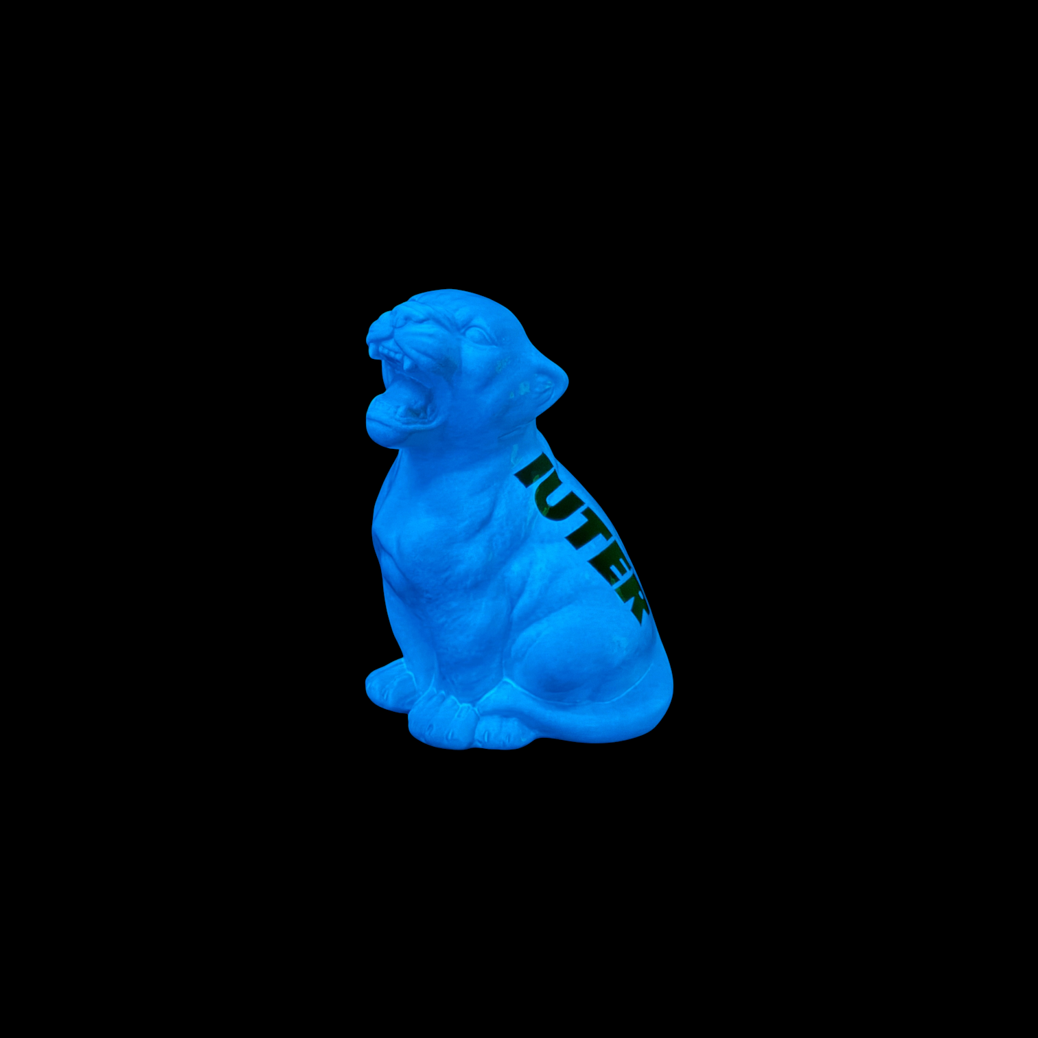 CERAMIC PANTHER SMALL 16CM GLOW BLUE