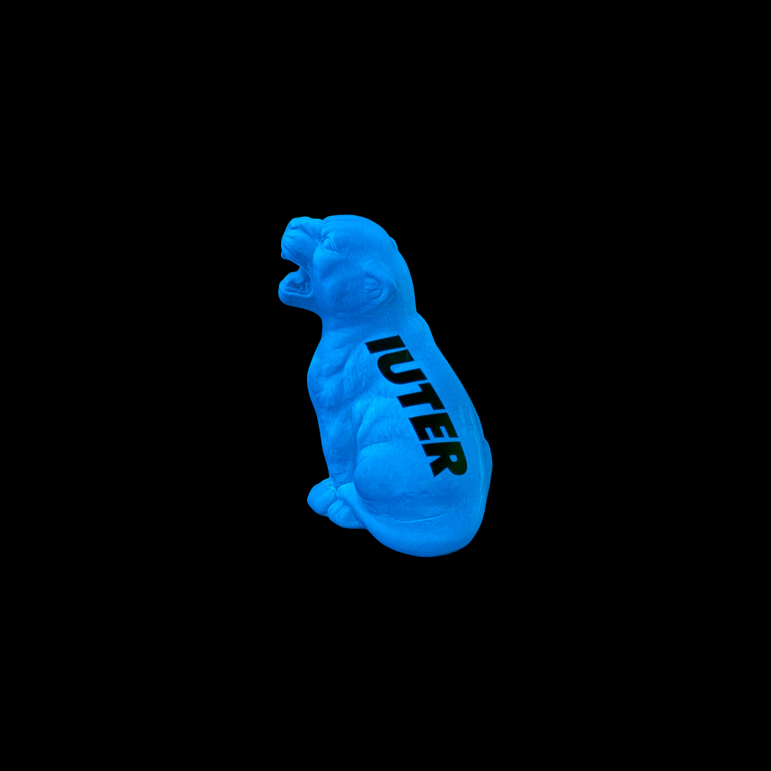 CERAMIC PANTHER SMALL 16CM GLOW BLUE