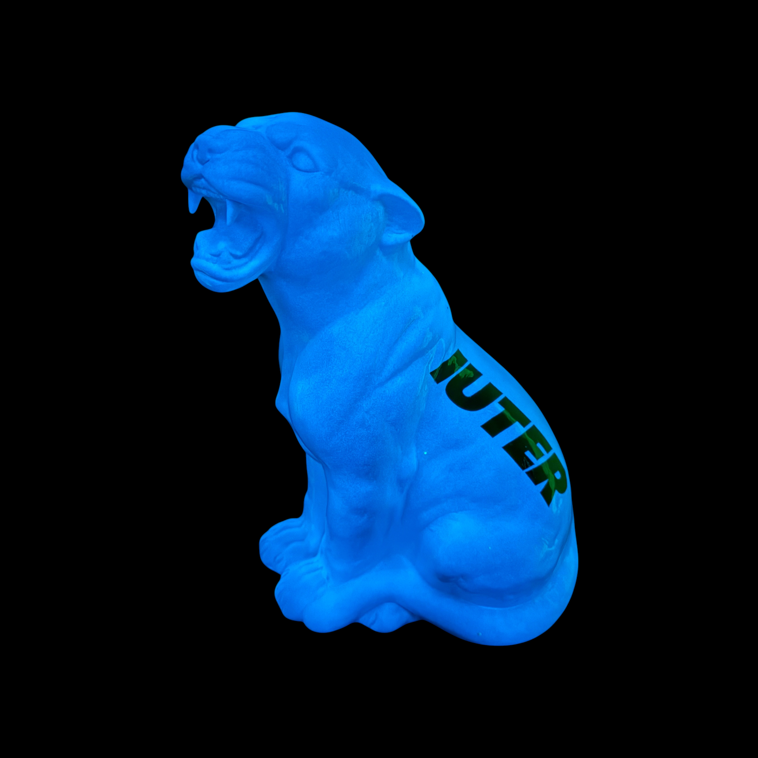 CERAMIC PANTHER MEDIUM 30CM GLOW BLUE