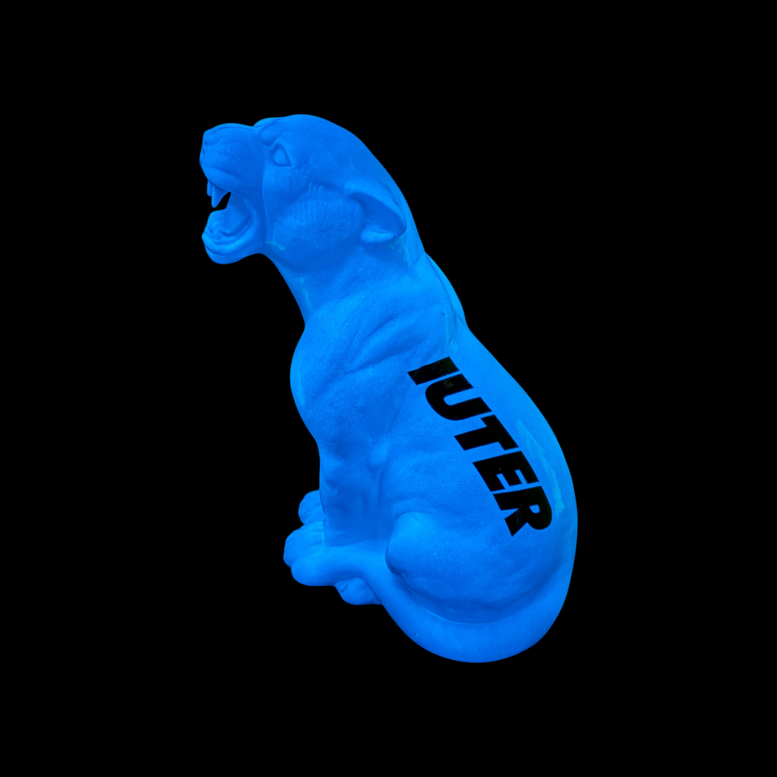 CERAMIC PANTHER MEDIUM 30CM GLOW BLUE