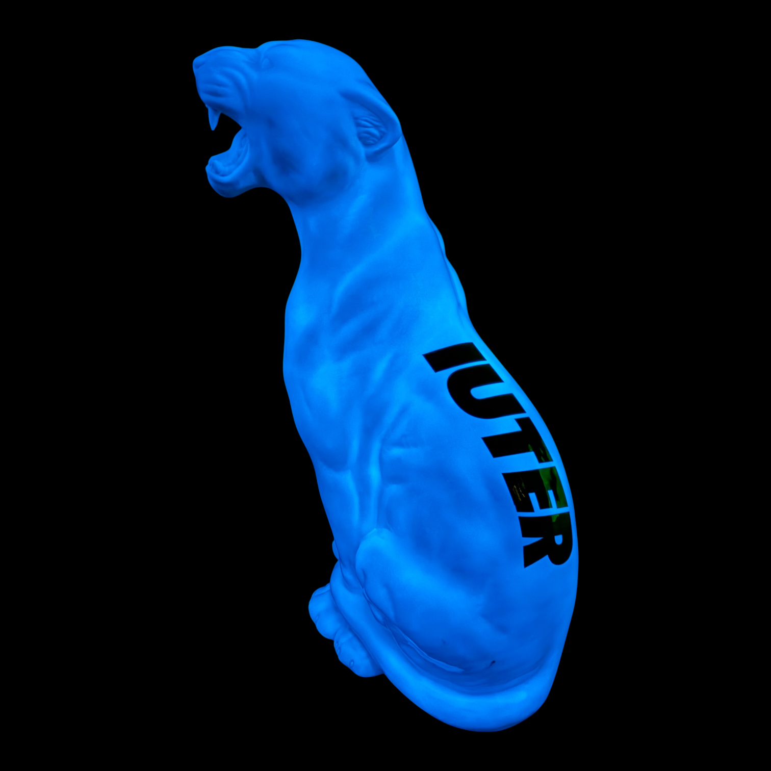 CERAMIC PANTHER XLARGE 86CM GLOW BLUE