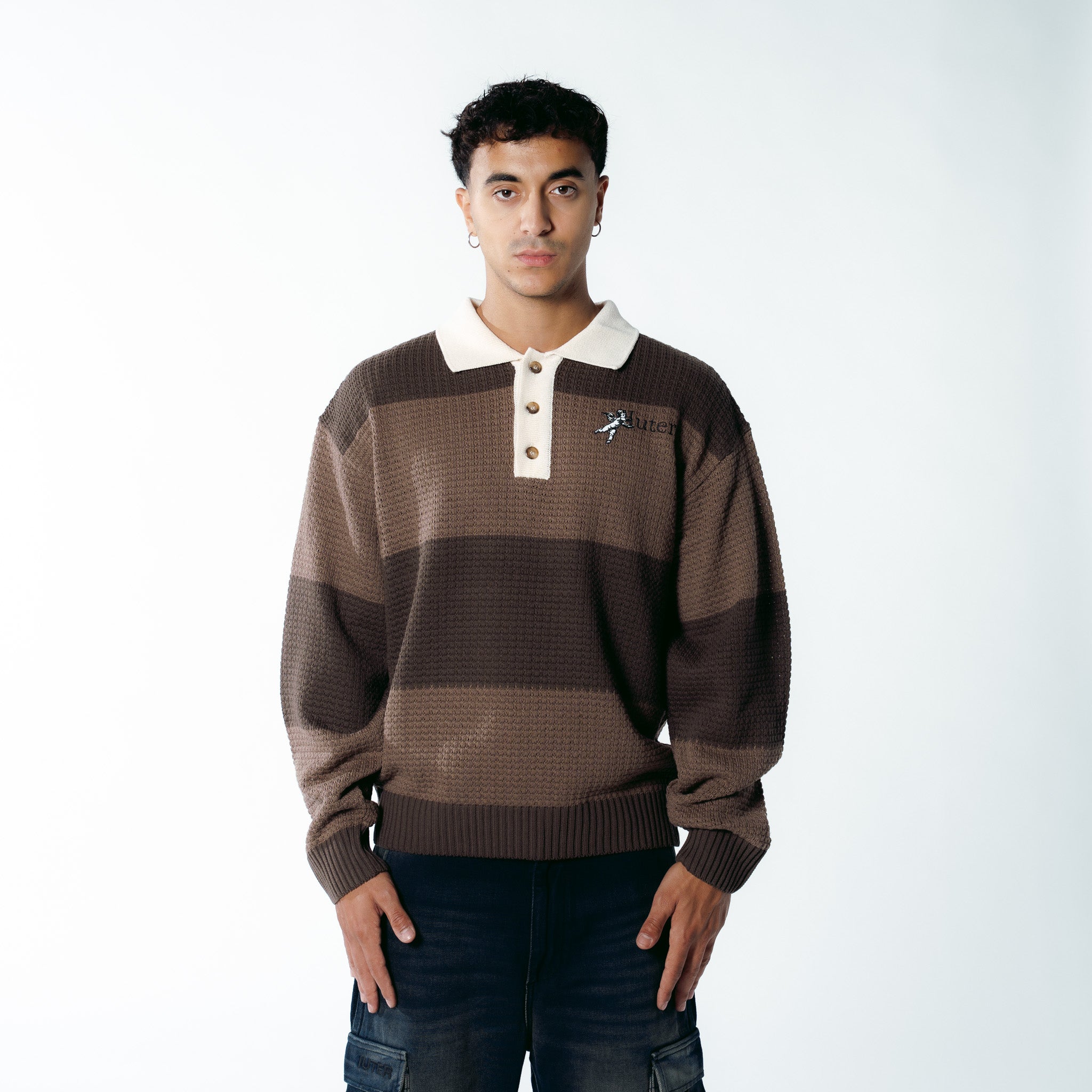 SOULS KNIT POLO BROWN