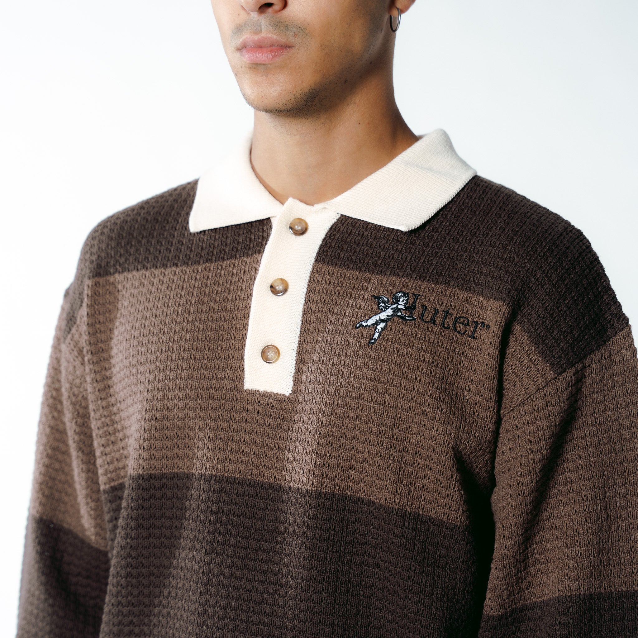 SOULS KNIT POLO BROWN