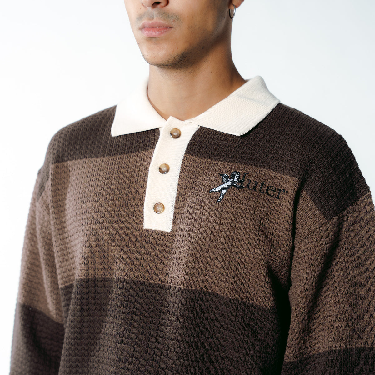 SOULS KNIT POLO BROWN