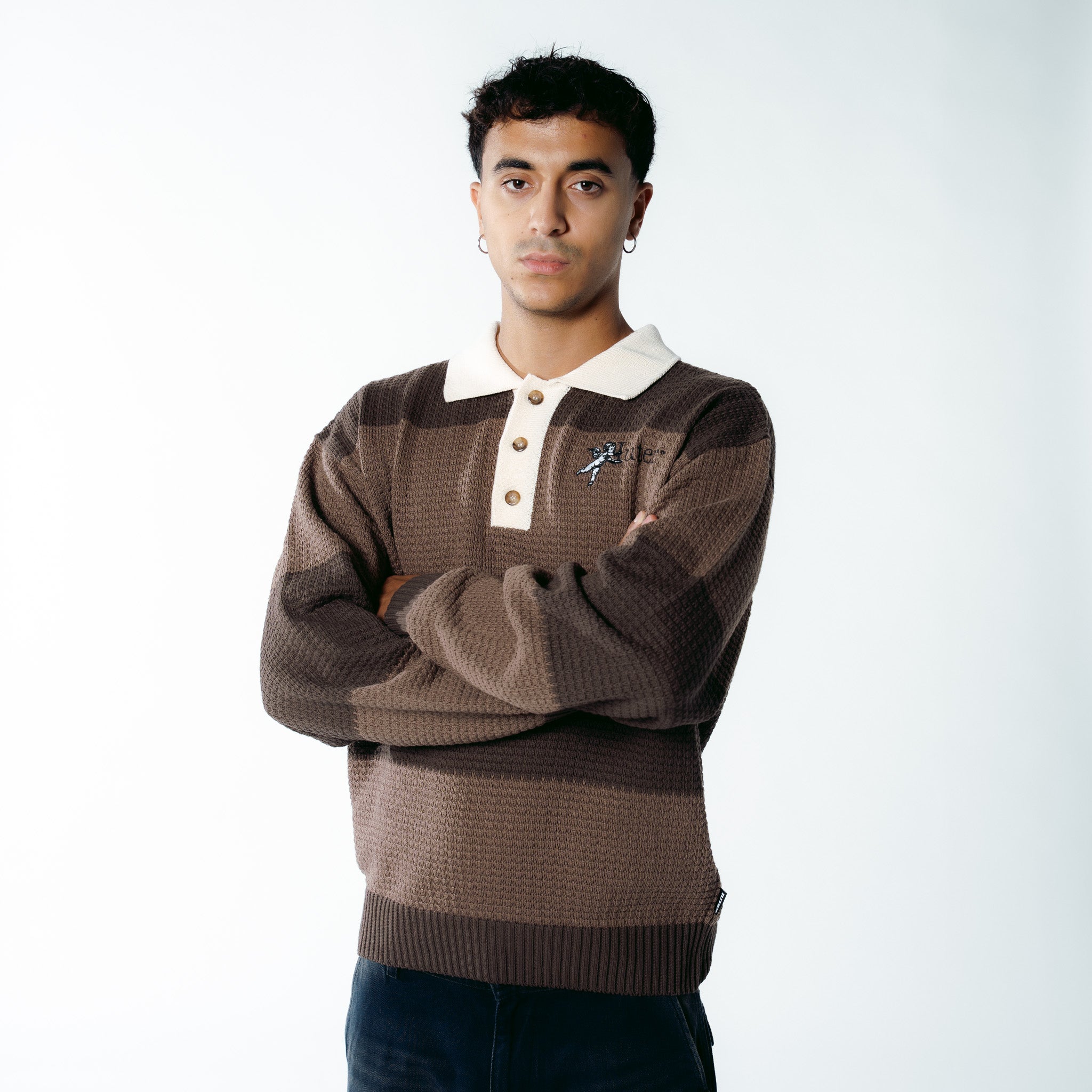 SOULS KNIT POLO BROWN