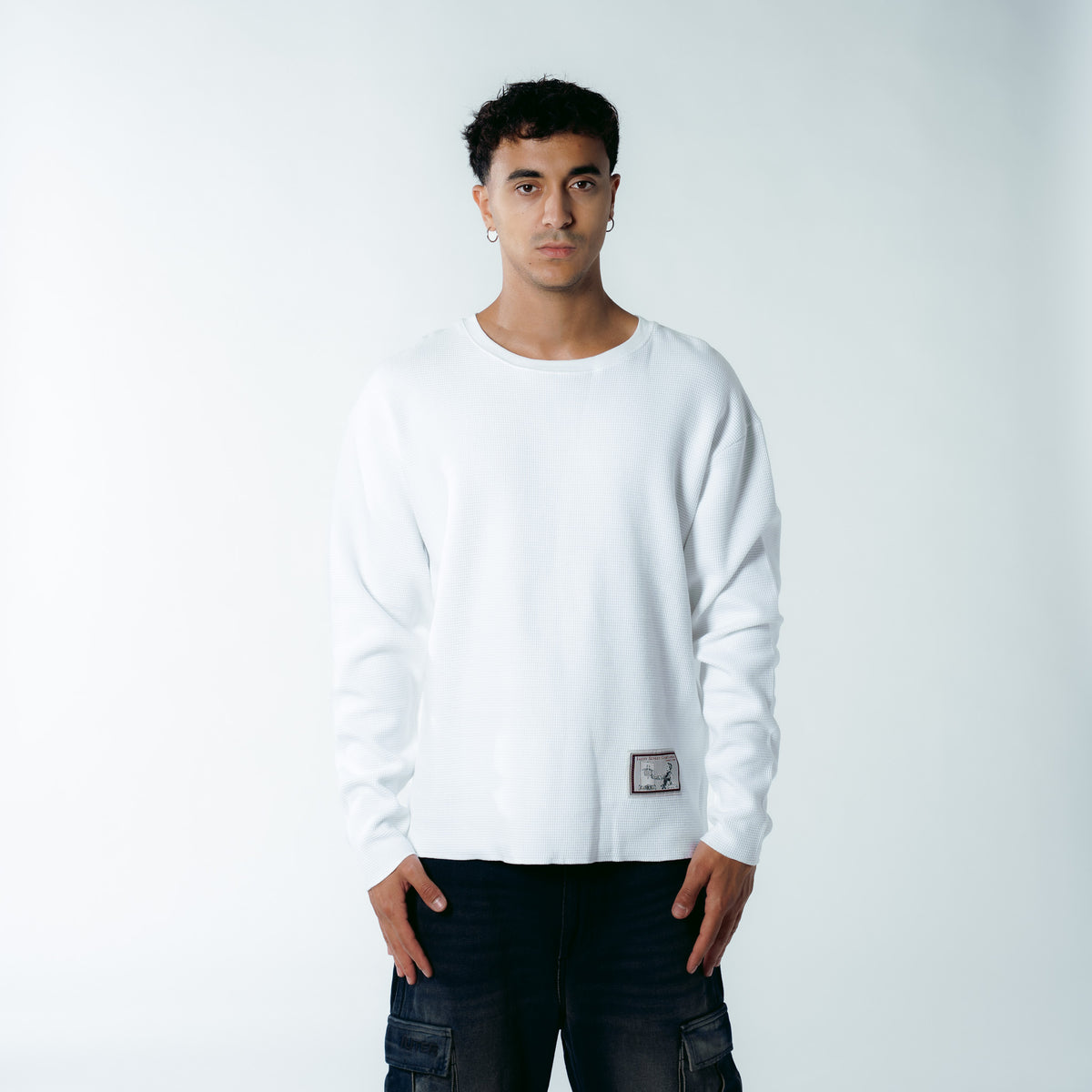 TRUE WAFFLE LS TEE WHITE